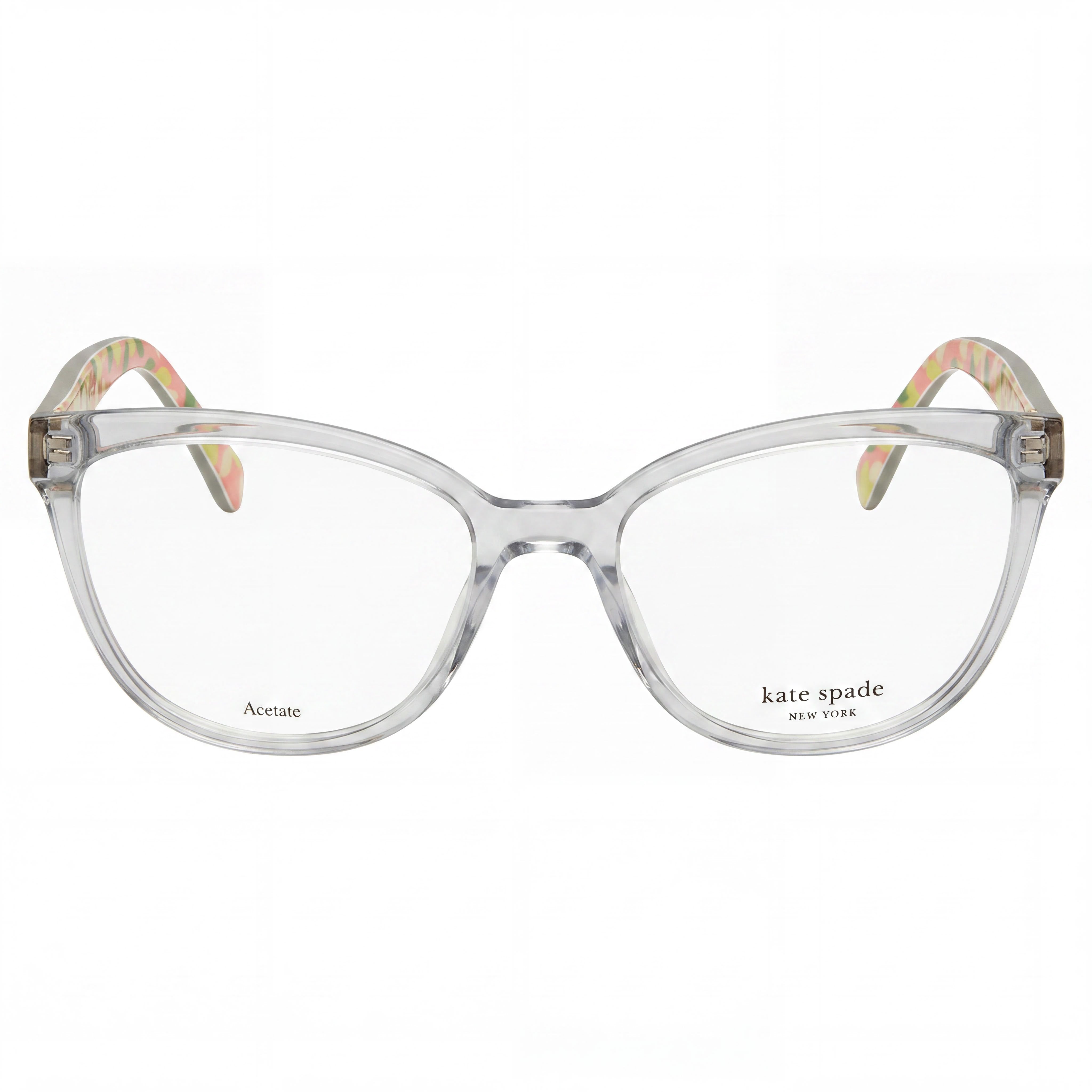 kate spade new york Gafas clásicas de mujer con montura de plástico gris y lentes de policarbonato no polarizadas multicolor 52-17-140, Photo 2