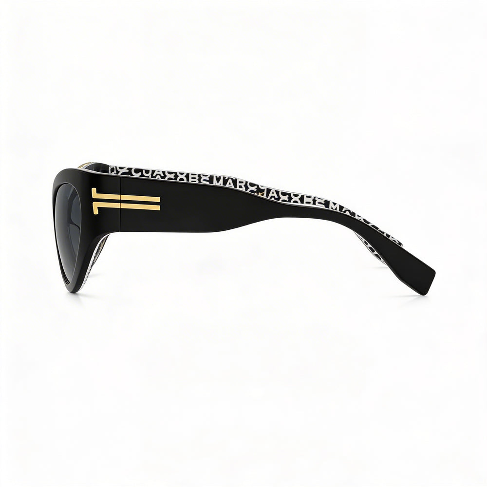 Gafas de sol Marc Jacobs Mj 1087/S para mujer, estilo ojo de gato, de plástico negro y policarbonato, con protección UV, 61 mm