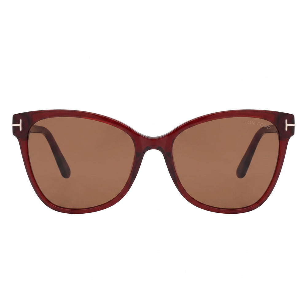 Tom Ford Ft0844 Ani Women's Brown, Burgundy Plastic Frame UV Protected Sunglasses 58mm