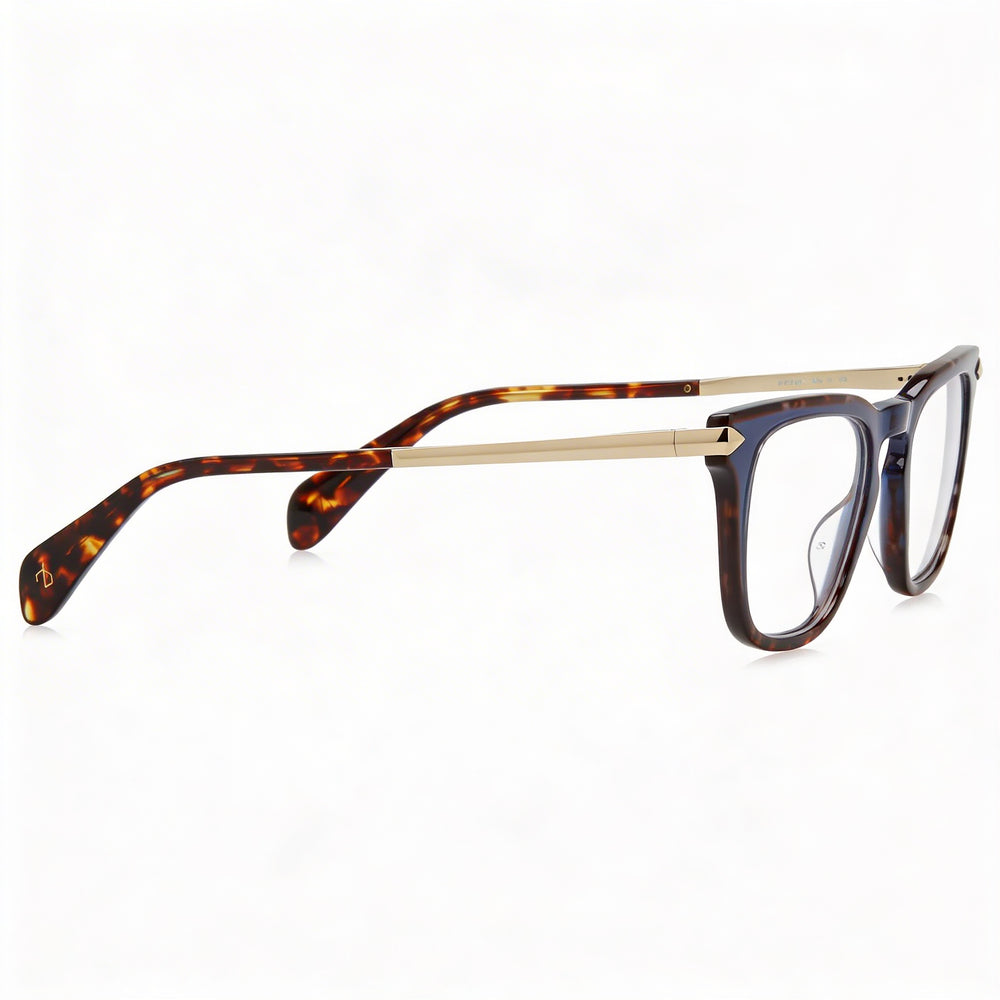 Gafas de sol modernas unisex rag & bone con montura de acetato azul Habana y lentes de policarbonato de 48 mm