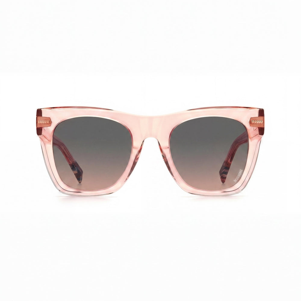 Missoni Women's Classic Acetate Sunglasses Peach Grey Fuchsia Frame Peach Lens 100% UV 51mm