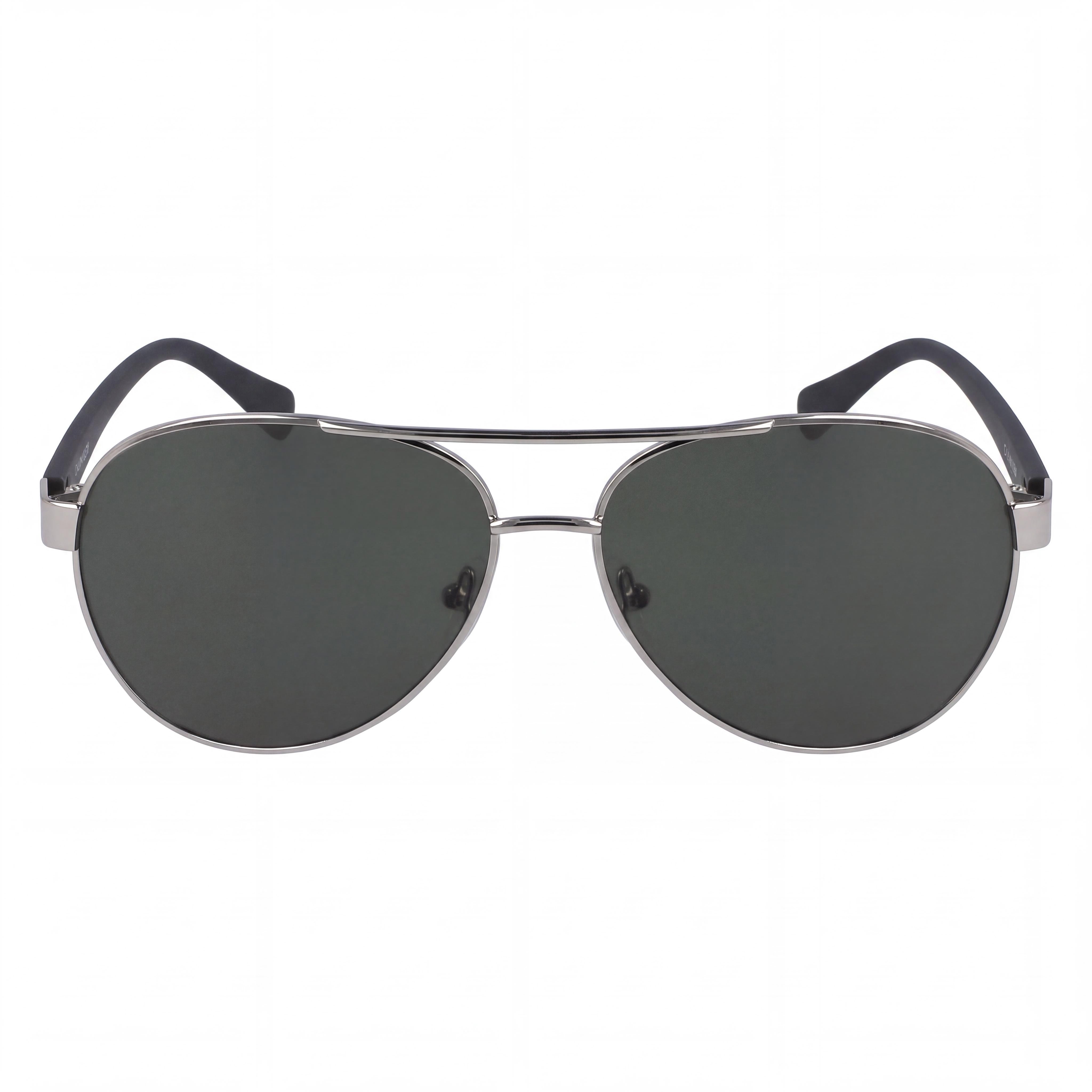 Calvin Klein Men's Aviator With Solid Green Lens Silver Green Polycarbonate Non-Polarized 100% UV Sunglasses 60mm, Photo 2