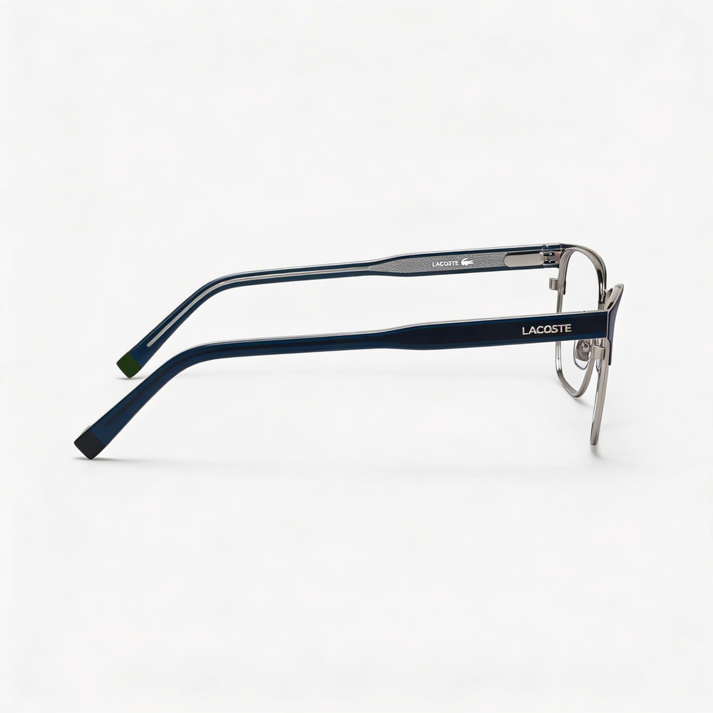 Gafas Ópticas Casuales Lacoste para Hombre con Montura Azul Mate y Lentes de Plástico Transparente, Tamaño 53-18-145