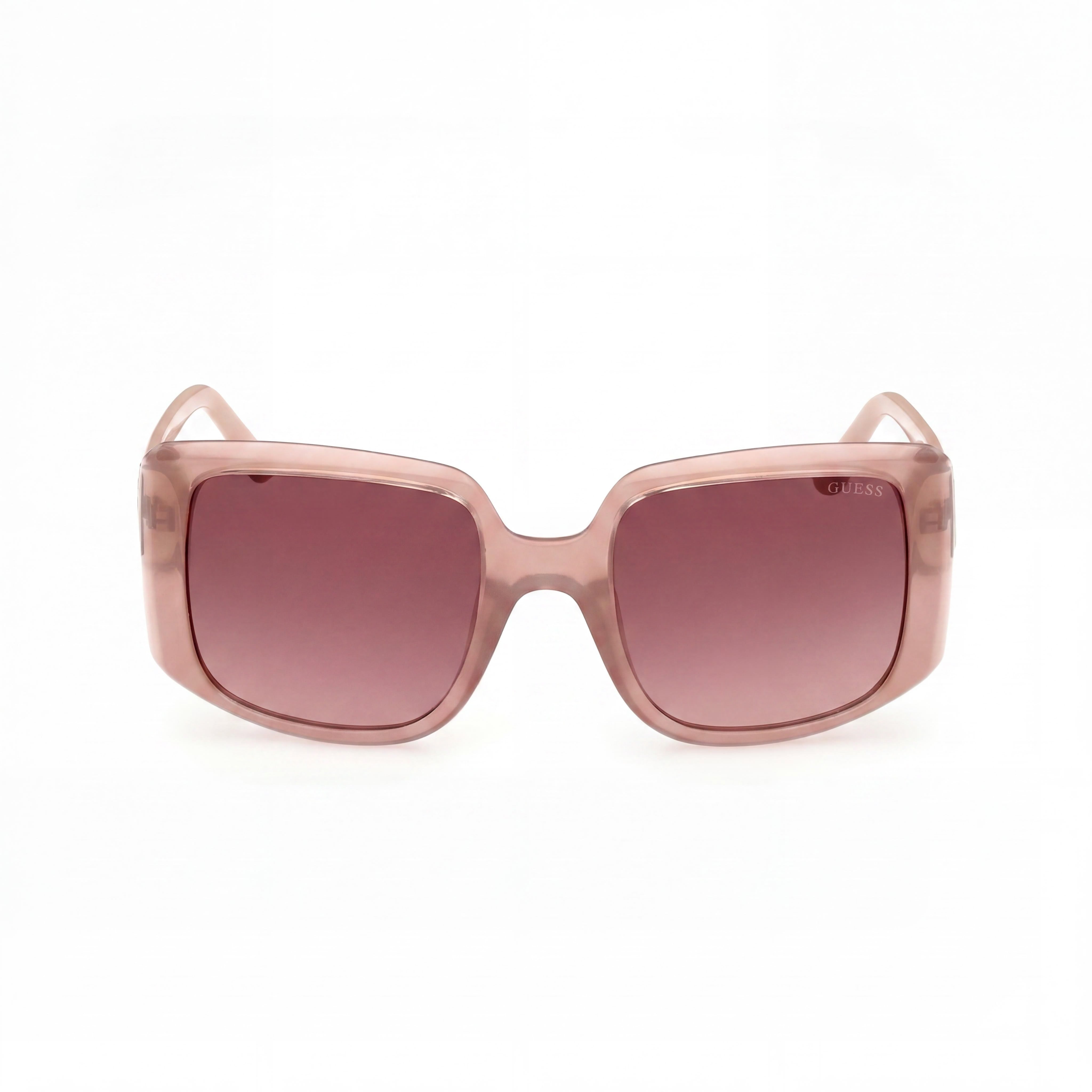 GUESS Women's Emery Oversize Square Plastic Sunglasses, Bright Beige Frame, Gradient Brown Lenses, UV Protection, Photo 2