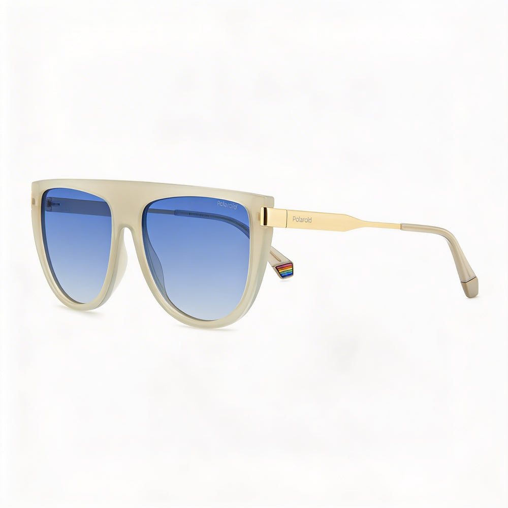 Gafas de sol Polaroid PLD 6221/S/X para mujer, de policarbonato ecológico beige, con protección UV 100%, 57 mm