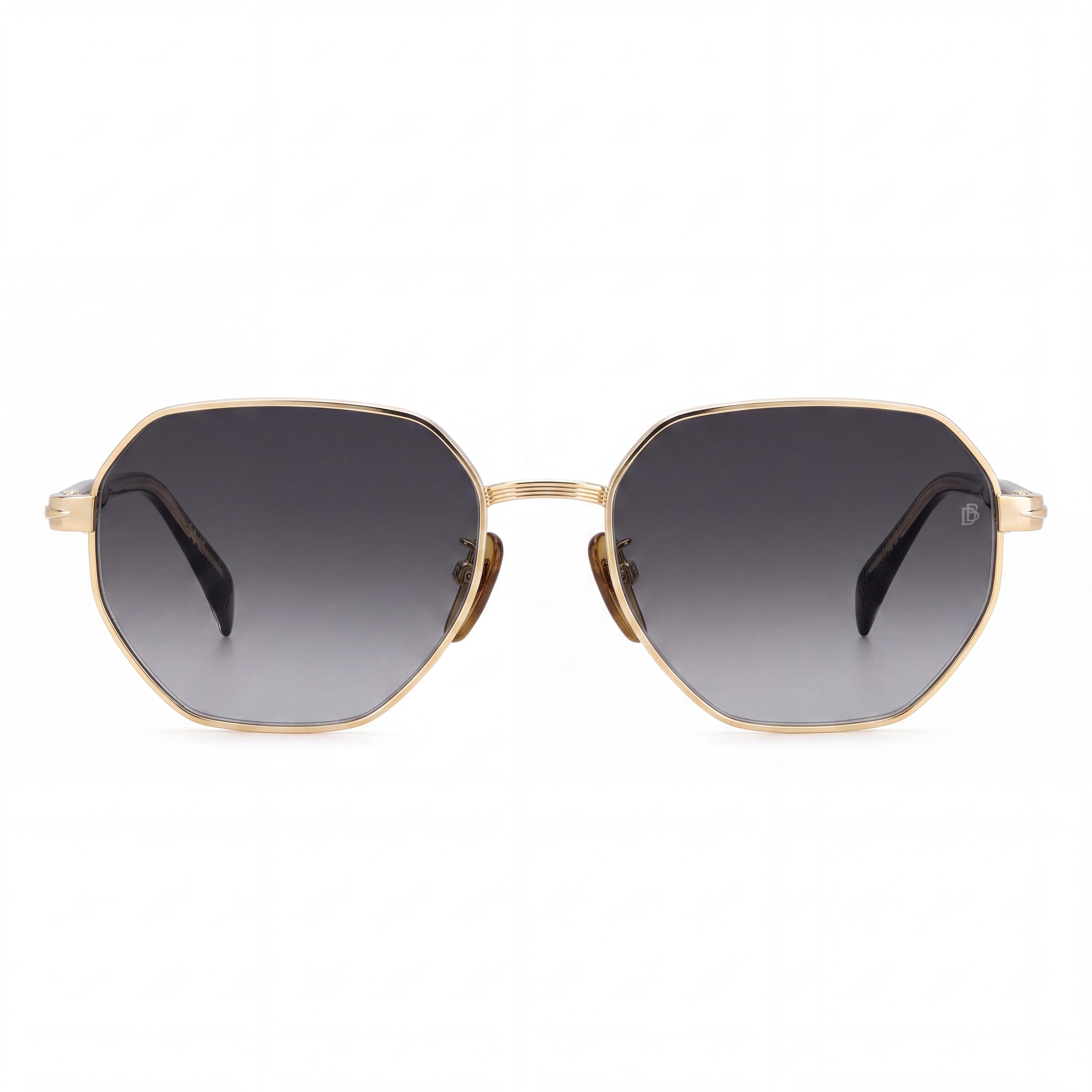 Gafas de Sol Beckham DB 1162/F/S para Hombre, Doradas, Negras, de Acetato, Rectangulares, Geométricas, No Polarizadas, 56mm, Photo 2