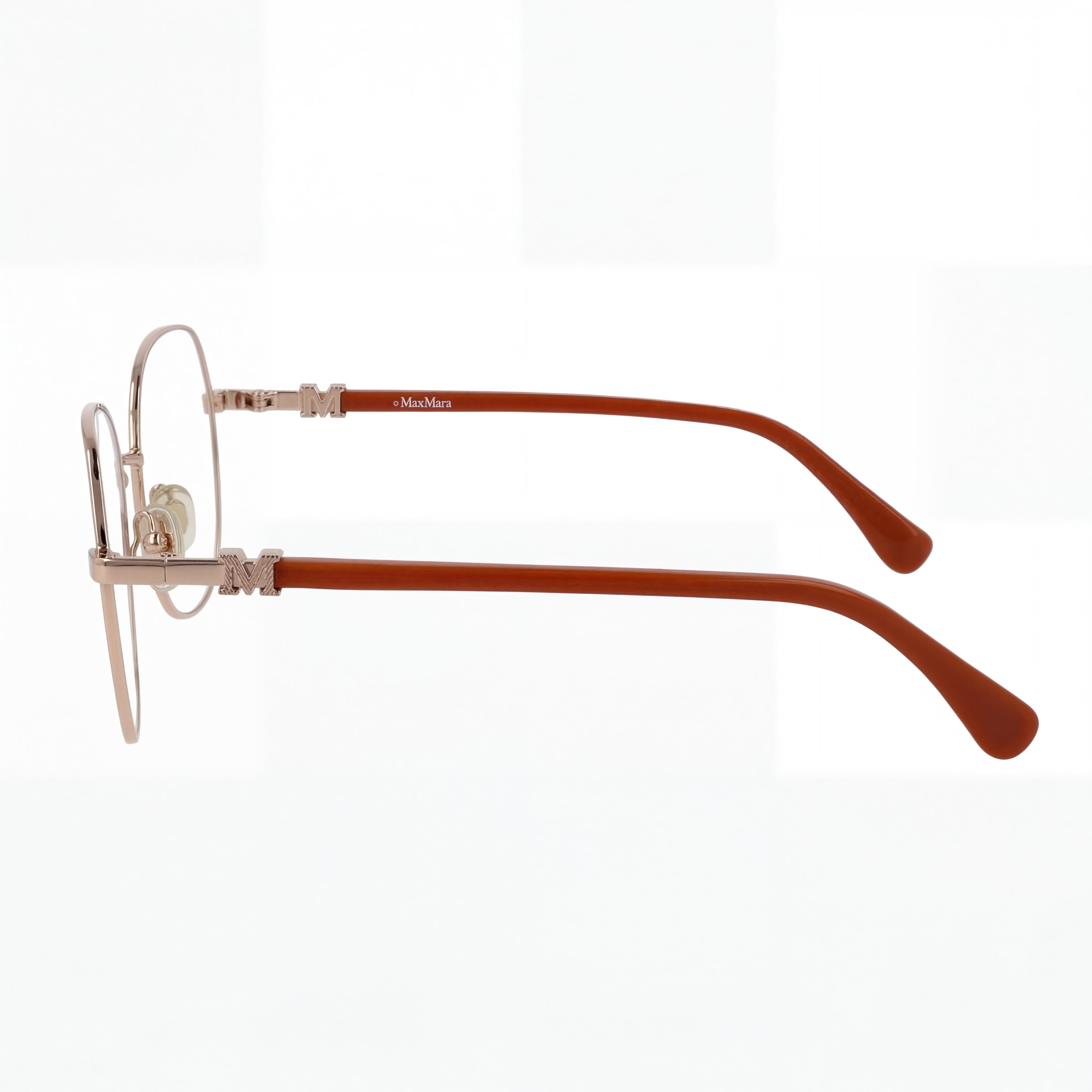 MaxMara Mm5034 Men's Rose Gold Metal Ophthalmic Eyewear 54-17-140, Photo 2