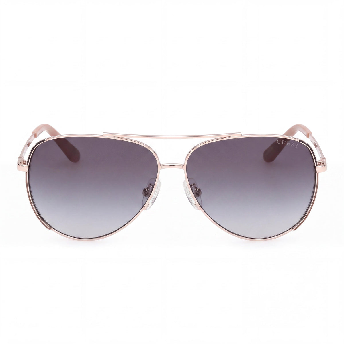 GUESS Gu00193 Gafas de sol de mujer con montura de metal dorado pálido brillante, lentes ahumadas degradadas y protección UV 58 mm, Photo 2