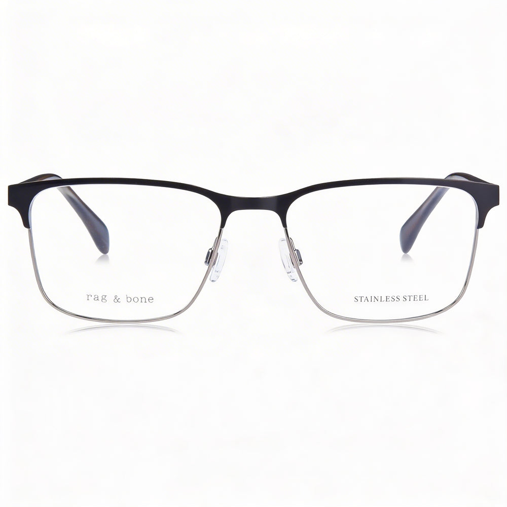Gafas de Sol de Hombre Rag & Bone Modern Collection con Montura de Acero Aleado Negro y Lentes de Policarbonato de 56mm