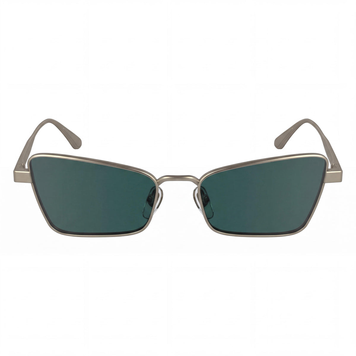 Calvin Klein Women's Ck24110s Metal Butterfly Matte Light Gold Solid Green UV Protection Non-Polarized Sunglasses 53mm, Photo 2