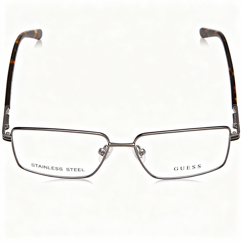GUESS GU50061 Men's Matte Gunmetal Metal Eyeglasses Frame, Compatible with Non-Polarized Lenses, Size 56mm