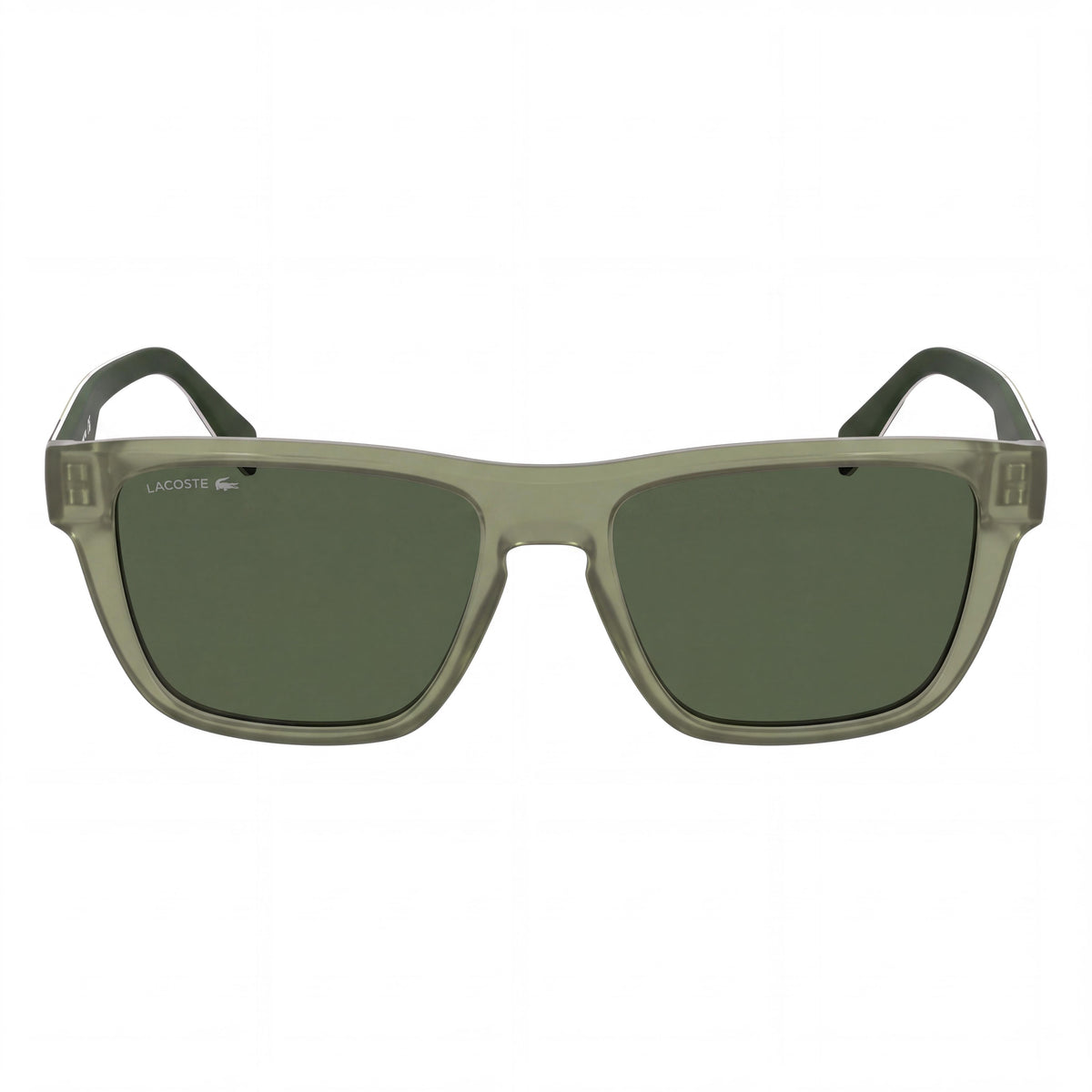 Gafas de sol rectangulares para hombre Lacoste L6058s con montura de plástico en color caqui mate y lentes sólidas verdes no polarizadas con protección UV de 54 mm, Photo 2