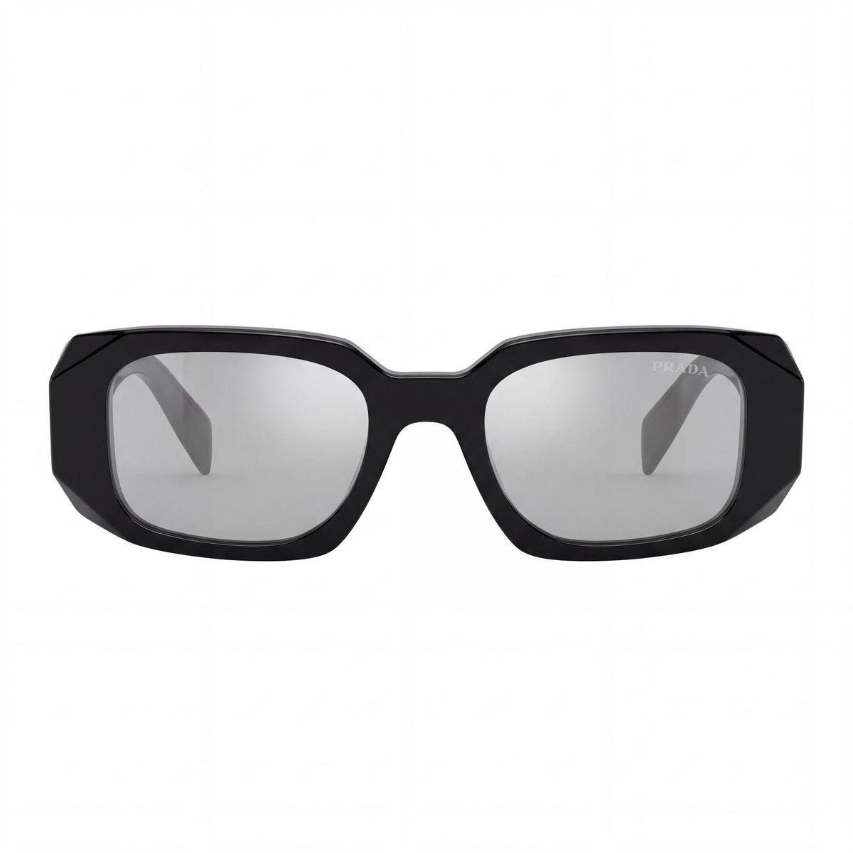 Prada 0pr 17ws Women's Non-Polarized Sunglasses in Black Silver Grey Silver Frame & Light Grey Silver Mirror Lenses 49mm, Photo 2