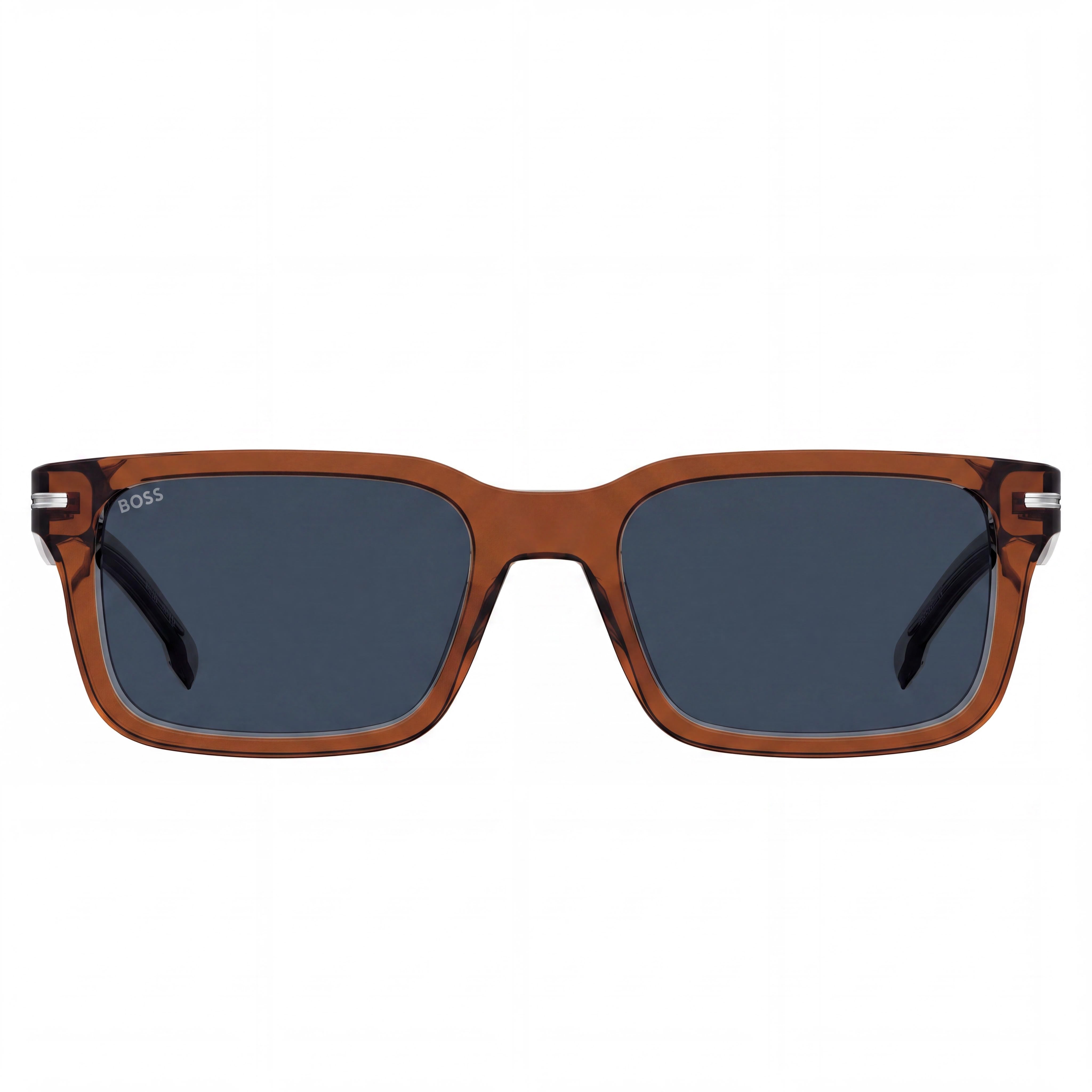 Hugo Boss Men's Boss 1628/S Acetate Sunglasses, Brown Frame, Blue Lenses, 100% UV Protection, 54mm, Photo 2