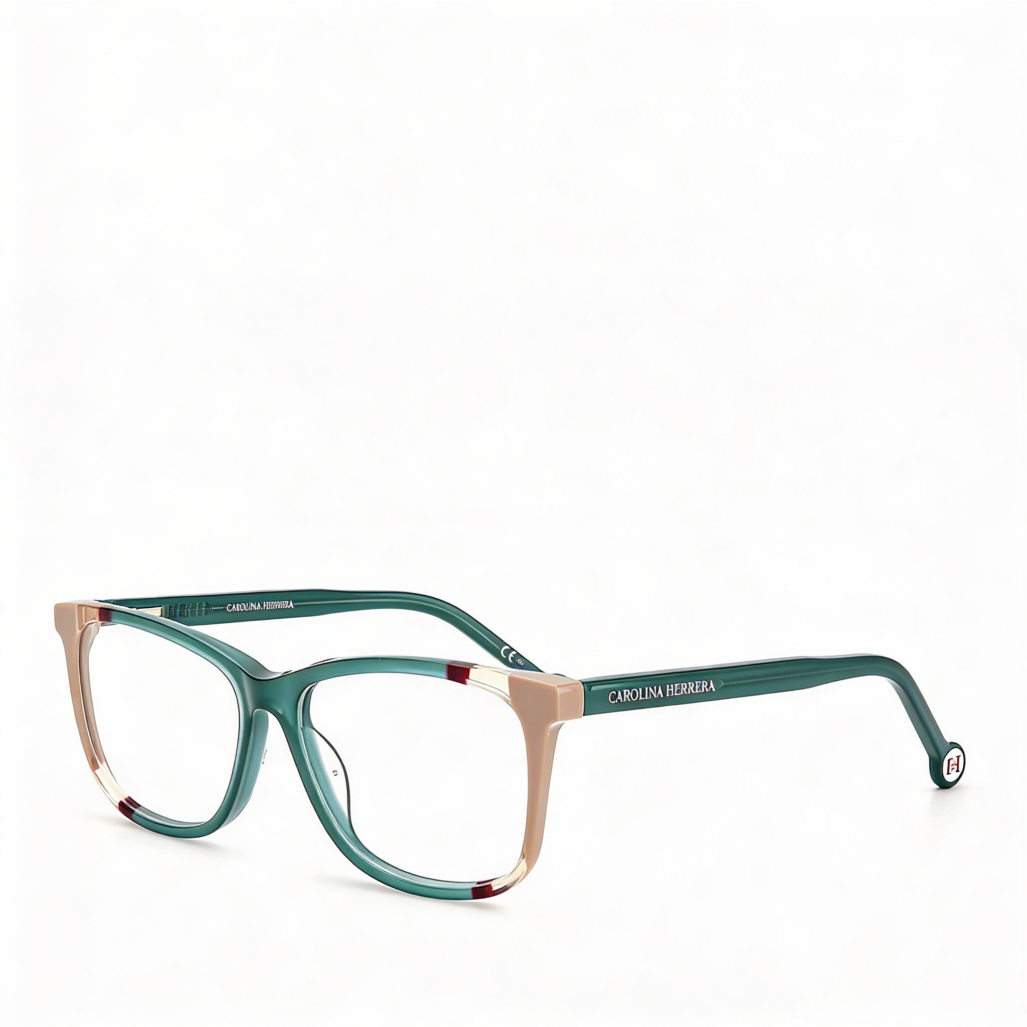 Carolina Herrera Ch 0066 Women's Teal Brown Plastic Square Eyeglasses 53mm, Photo 2
