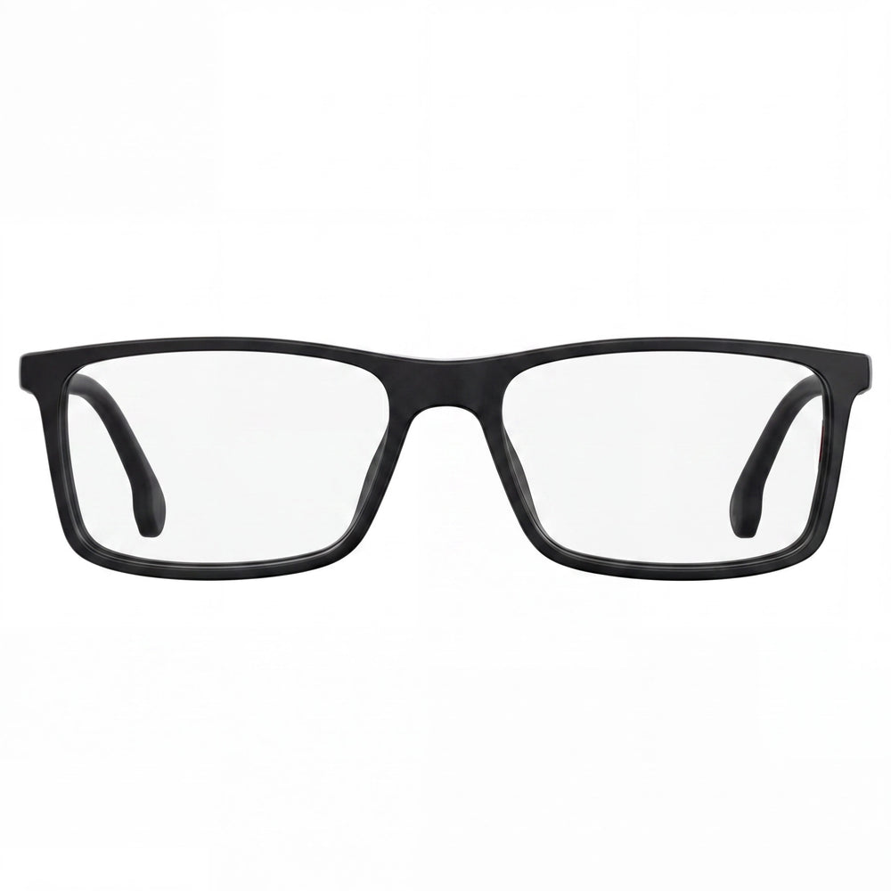 Carrera 175/N Gafas de Hombre de Plástico Negro Mate con Montura Completa y Lentes Transparentes de Demostración, Listas para Graduación (53-17-145)