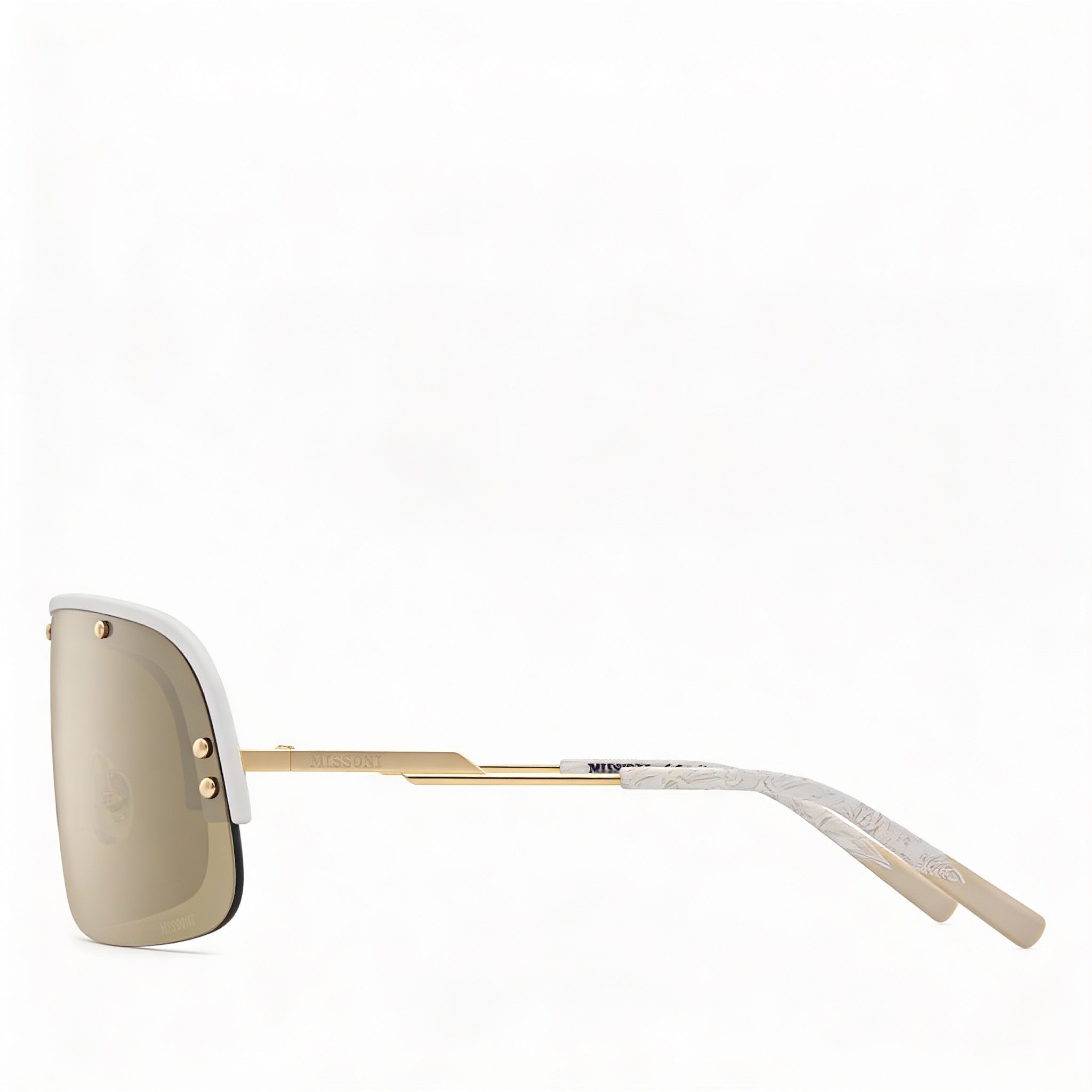 Gafas de sol casuales Missoni para mujer, de poliamida blanca y plateada, con efecto espejo, 99-01-115, Photo 4