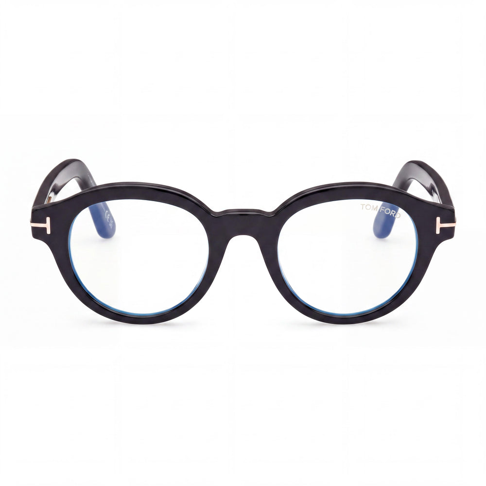 Marcolin FT6037-B Women's Shiny Black Blue Filter Plastic Frame Non-Polarized Black Lens 49mm