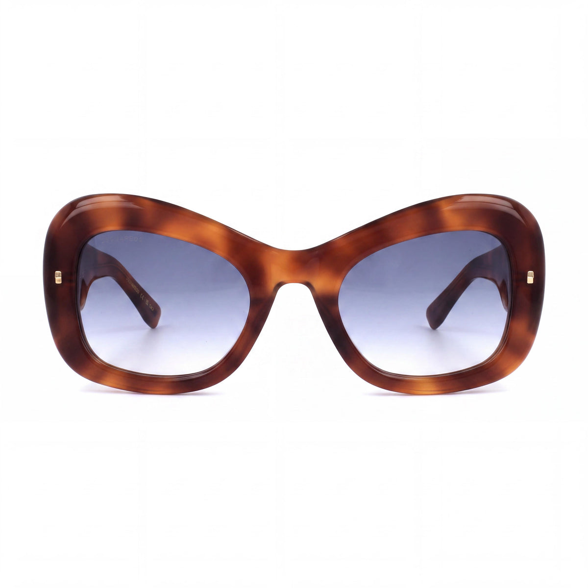 DSQUARED2 Modern Women's Butterfly Sunglasses, Beige Havana Acetate Frame, Dark Blue Shaded Lenses, 54mm, Photo 2