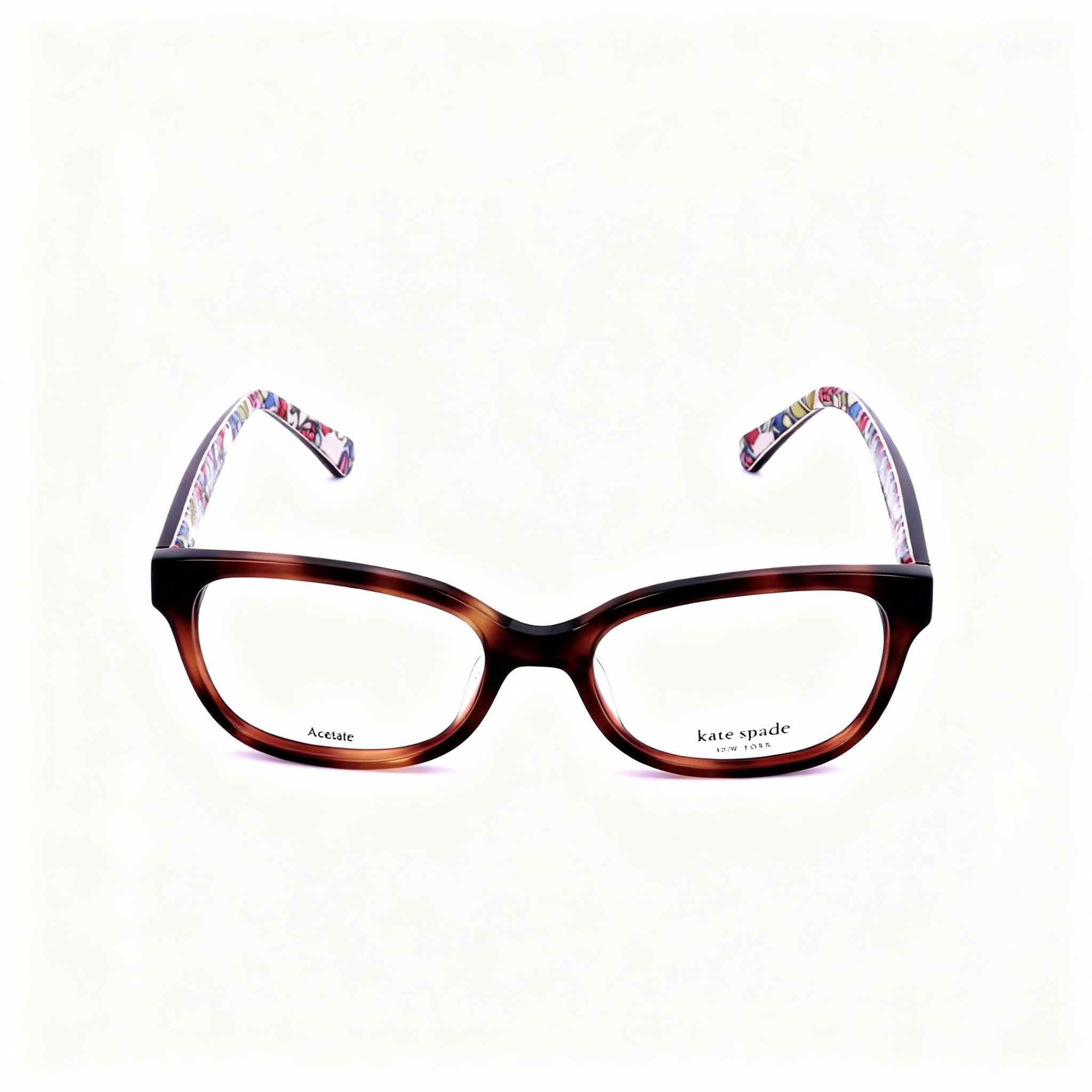 Kate Spade New York Violette H7P Women's Modern Rectangle Acetate Eyeglasses 49mm Pattern Havana, Photo 3