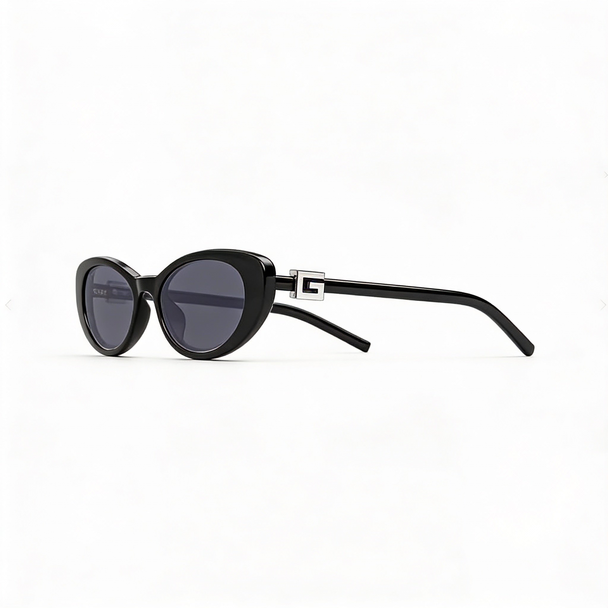 Gucci Women's Casual Black Grey Plastic Frame Sunglasses with Black Grey Composite Lenses 52mm Lens Width, Photo 1
