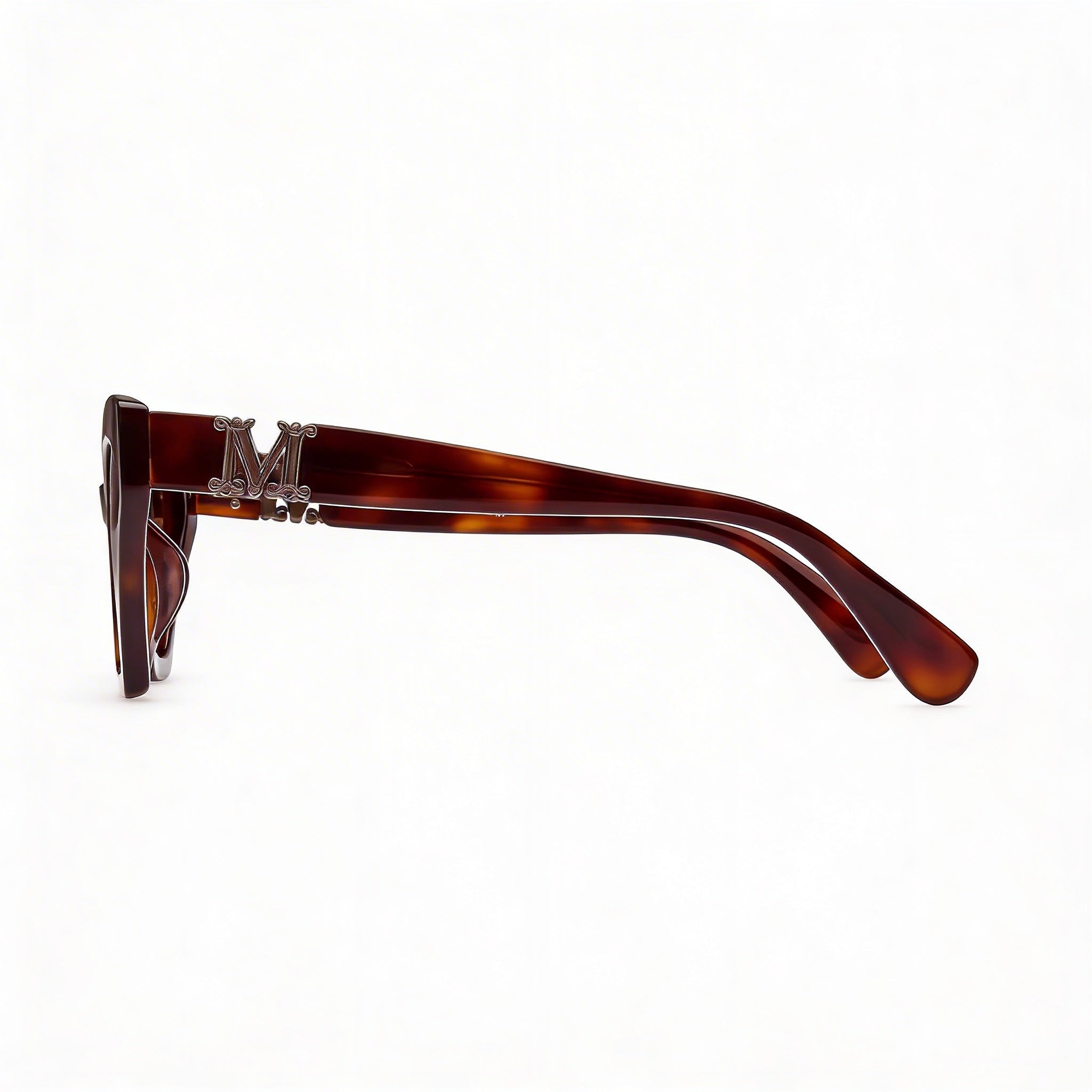 Gafas de sol casuales MaxMara para mujer, montura de plástico color habana oscuro, lentes marrones, 52 mm, protección UV, Photo 3