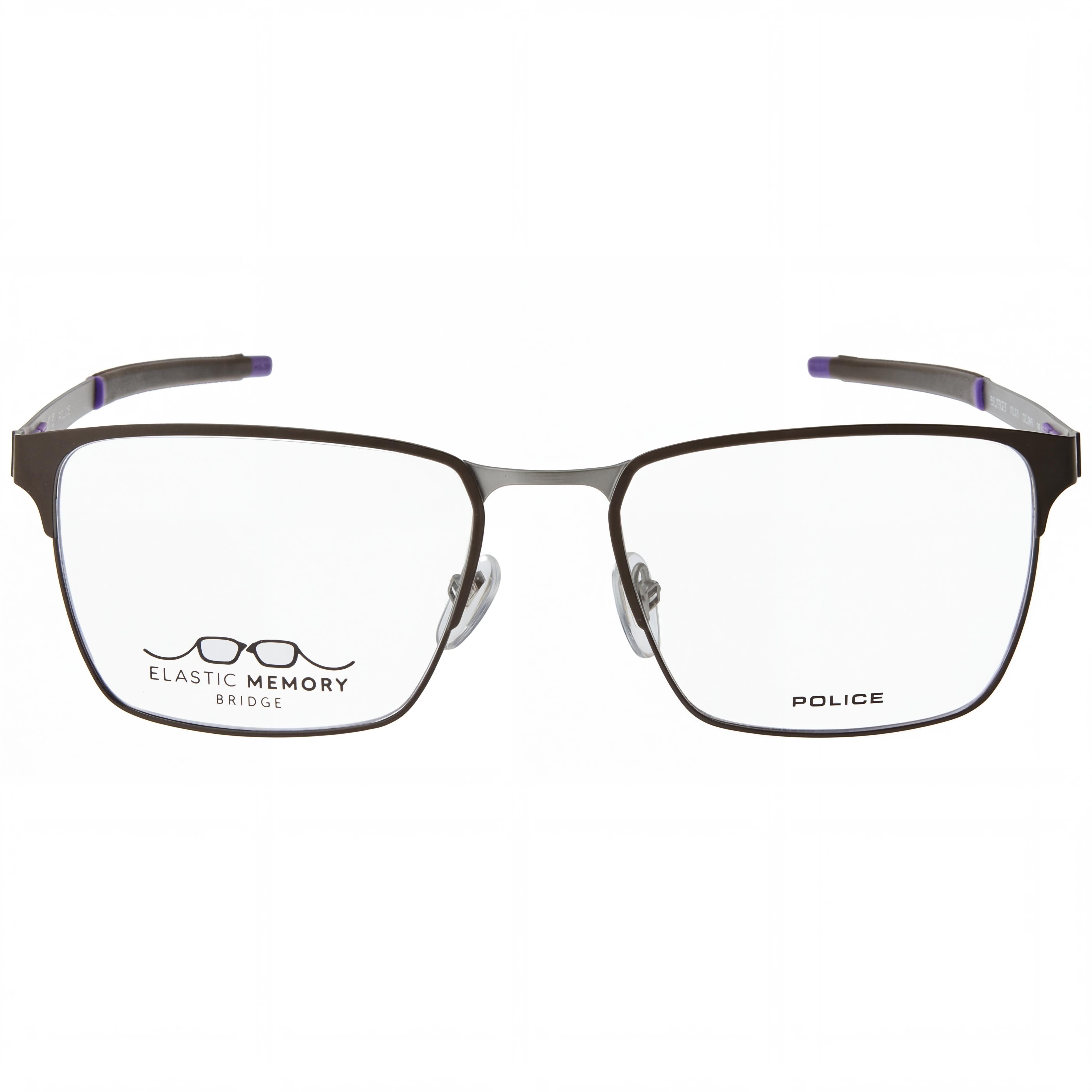 Police Classic Men's Eyeglass Frames in Matt Satin Palladium W/Coloured Parts Metal 56mm, Photo 2