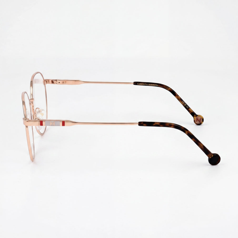 Carolina Herrera Modern Women's Metal Frame Eyewear with Polycarbonate Lenses in Gold Copper - 54mm