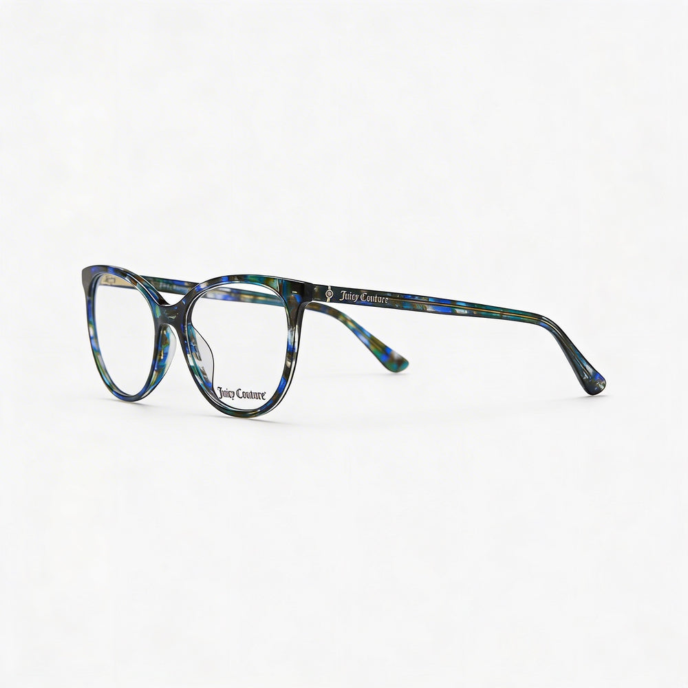 Juicy Couture Modern Women's Acetate Frame Eyeglasses in Blue Havana with Polycarbonate Lenses, 52mm Lens Width