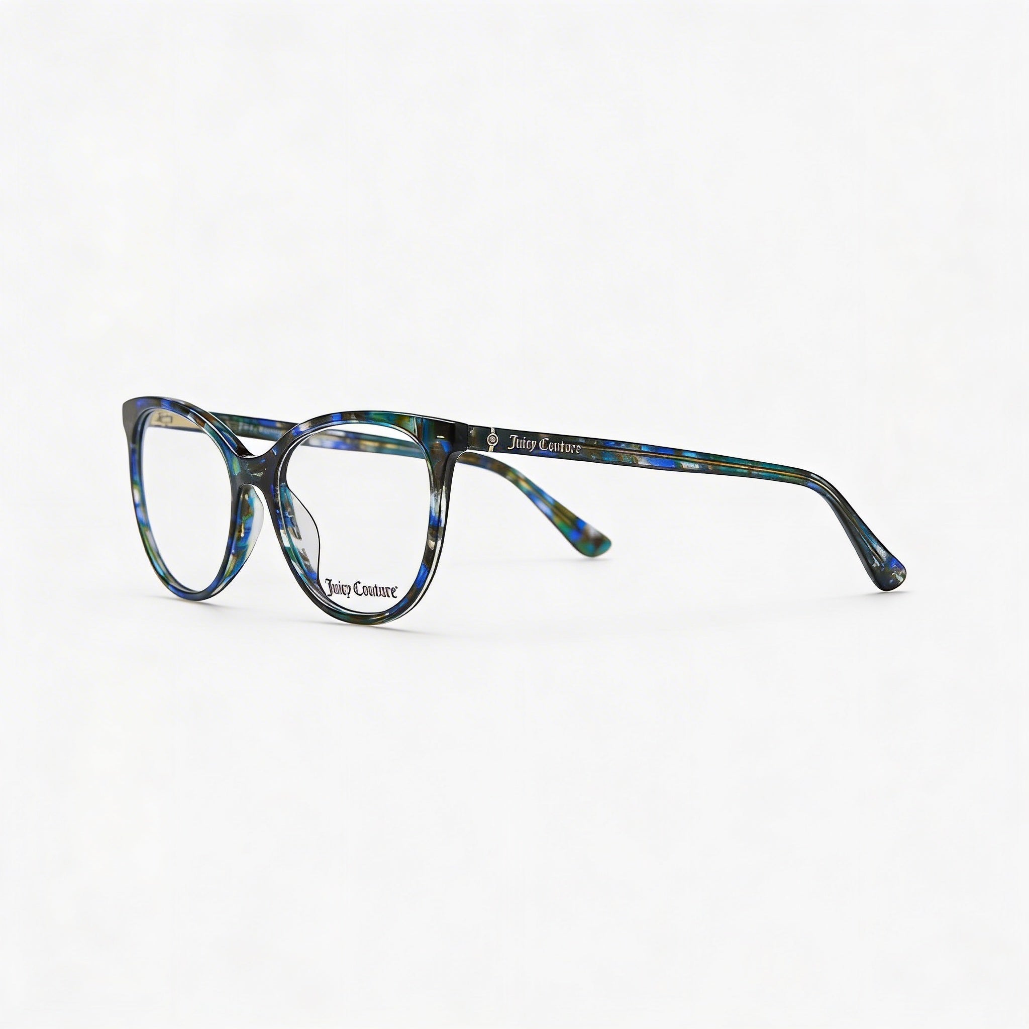 Juicy Couture Modern Women's Acetate Frame Eyeglasses in Blue Havana with Polycarbonate Lenses, 52mm Lens Width, Photo 3