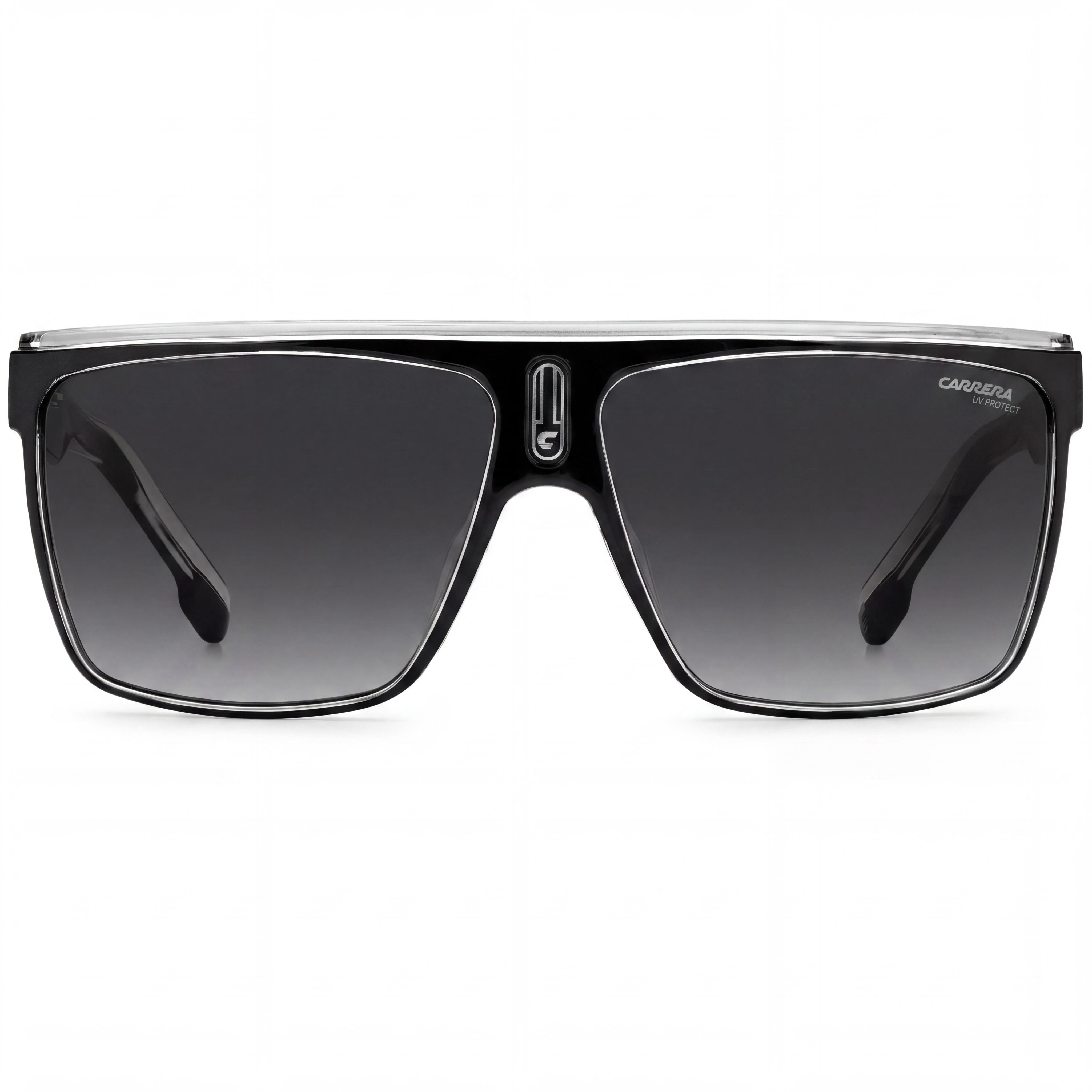 Carrera 22/N Unisex Black White Grey Shaded Polyamide Wraparound UV Protection Sunglasses 63mm, Photo 2