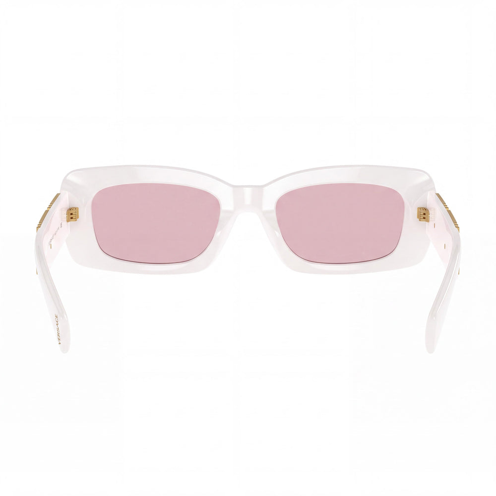Gafas de sol Versace 314/5 unisex con montura de plástico blanca y rosa claro, lentes rosas, 54 mm, 100 % protección UV