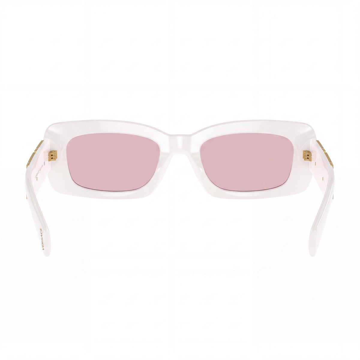 Versace 314/5 Unisex White Light Pink Plastic Frame Pink Lens 100% UV Protection 54mm Sunglasses, Photo 2