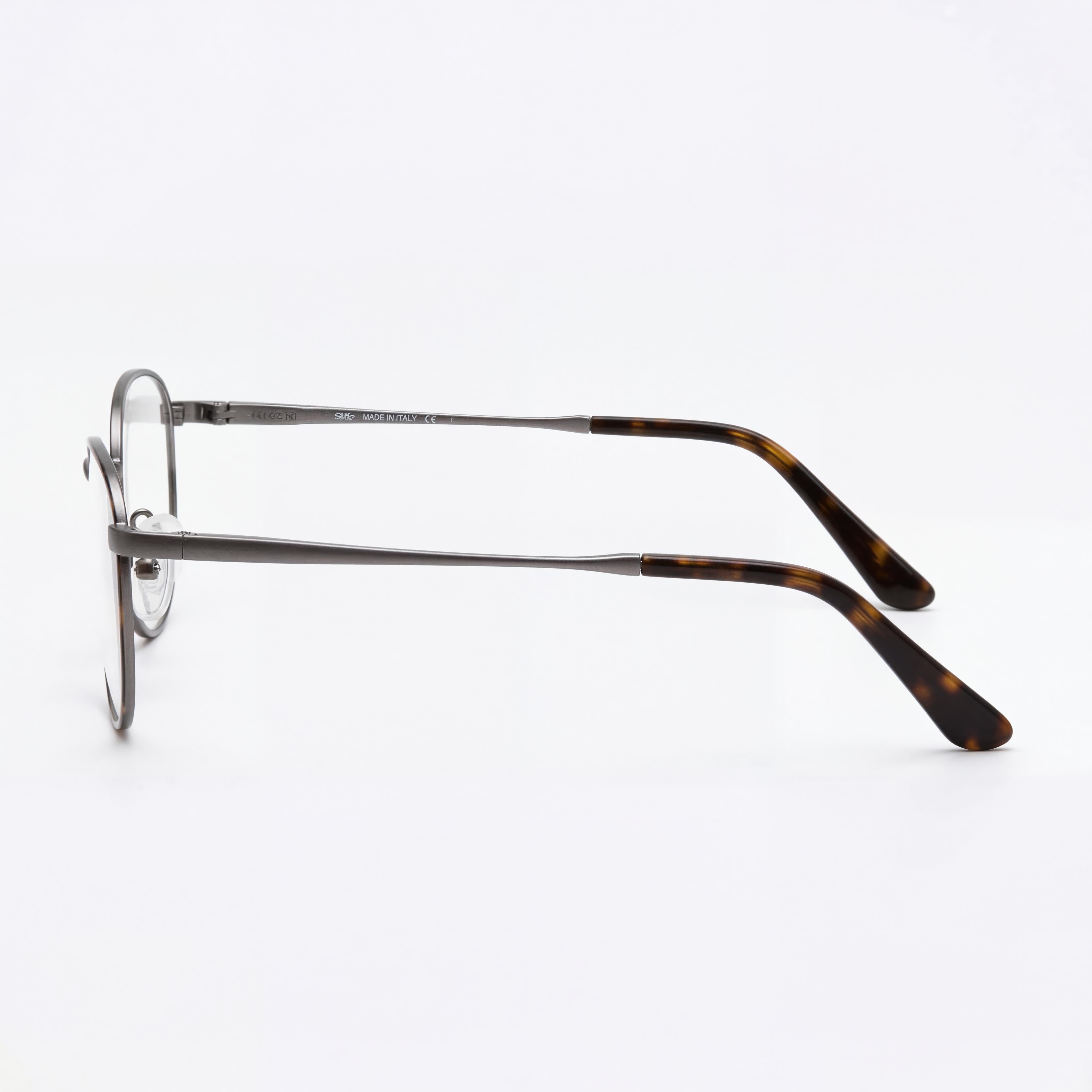 Elasta Women's Rectangular 7209 Metal Frame Eyeglasses, Havana Brown Ruthenium, Size 50-20-145, Photo 2