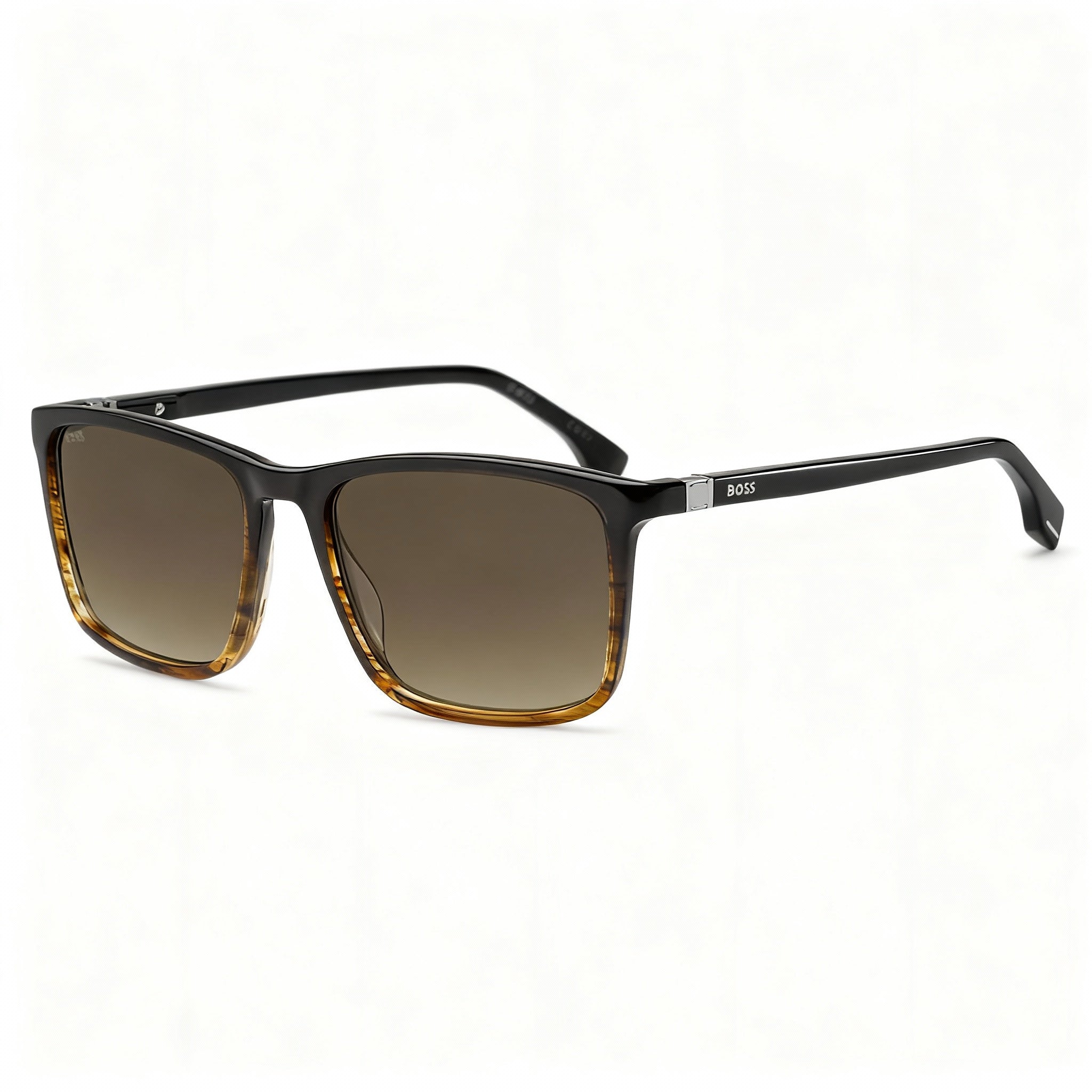 Hugo Boss INTERNATIONAL Men's Brown Horn Acetate Non-Polarized Sunglasses, Brown Shaded Lenses 56-17-145mm, Photo 3