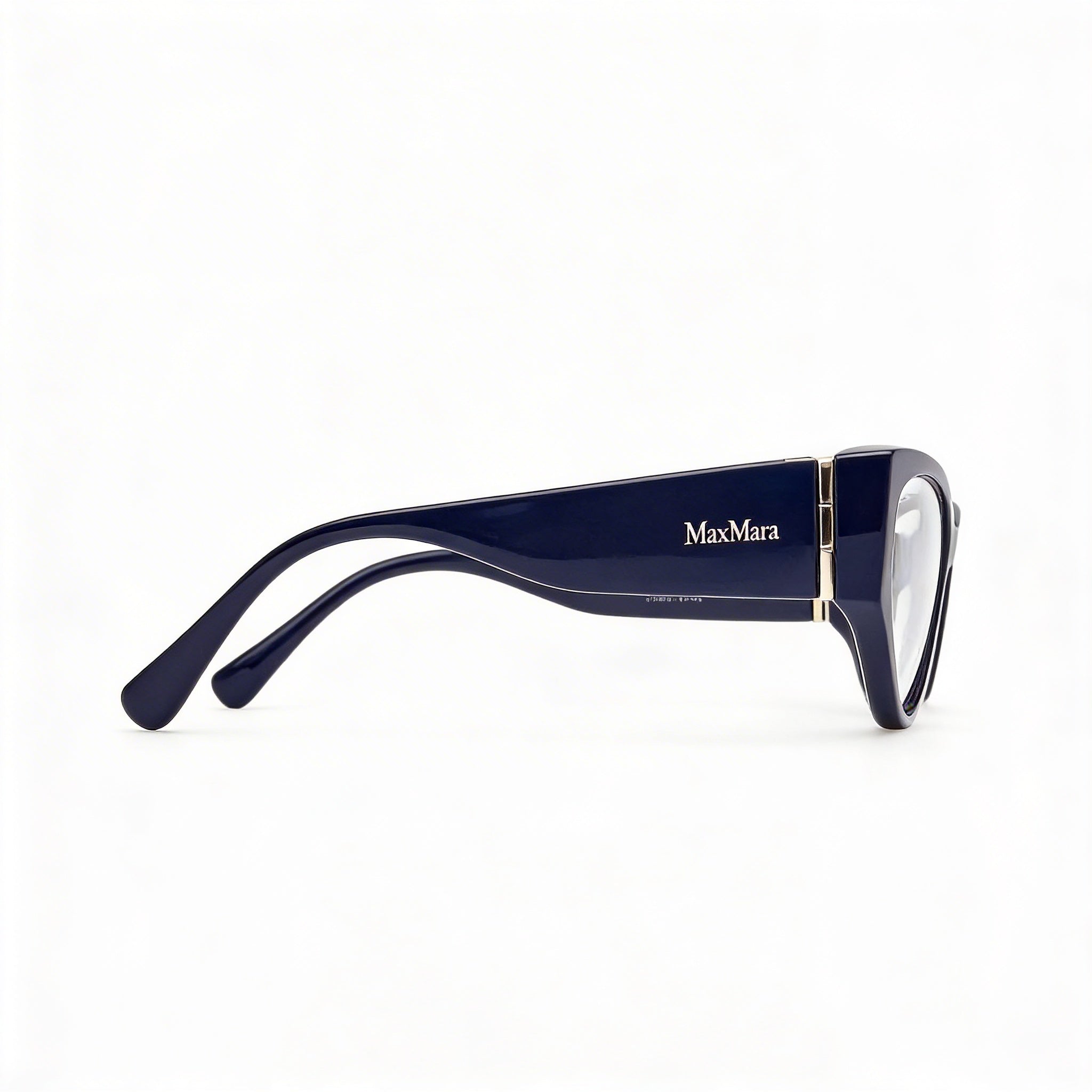 MaxMara Mm5174 Women's Eyewear with Shiny Blue Plastic Frame and Polycarbonate Lenses 55mm, Photo 3