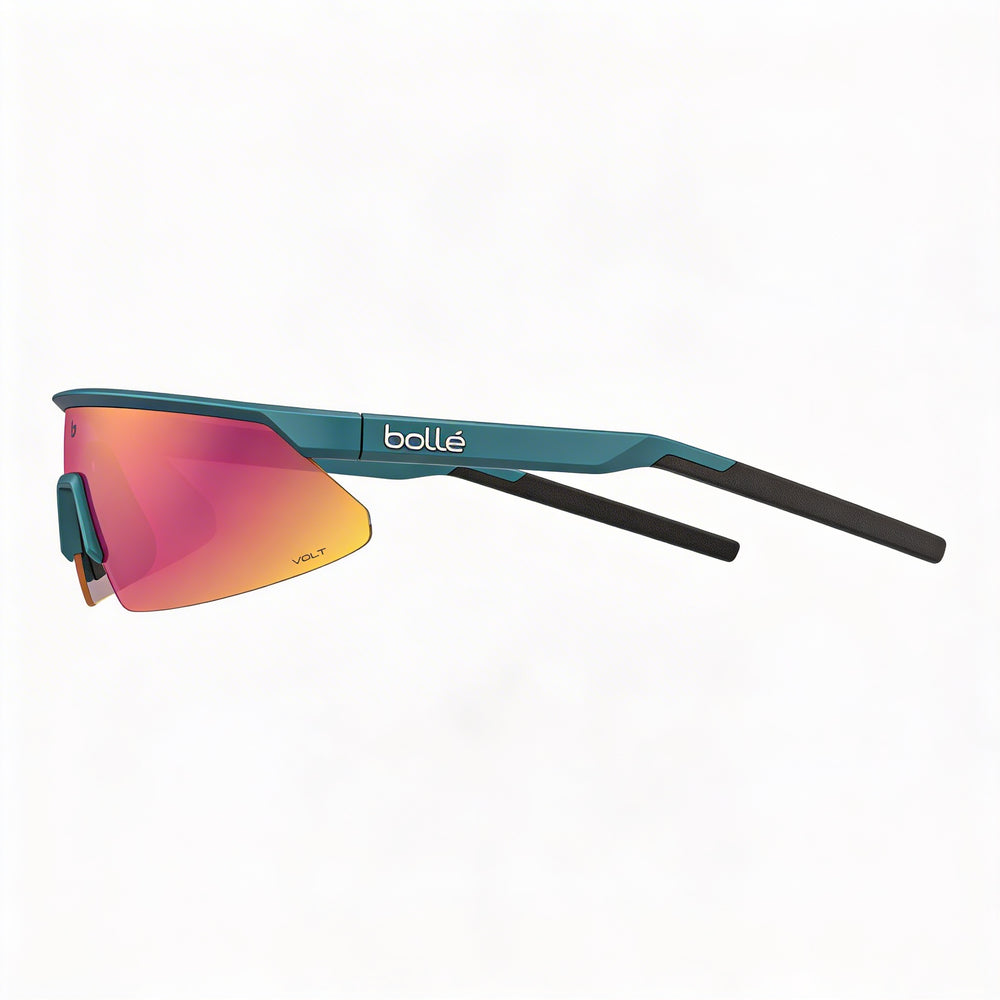 bollé MICRO EDGE Creator Unisex Teal Metallic-Volt Ruby Acrylic Frame Glass Lens Non-Polarized Sunglasses