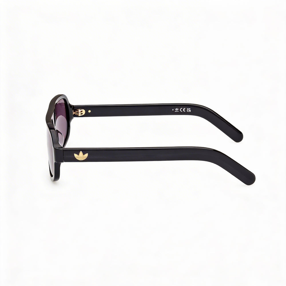 adidas Originals Or0134 Unisex Shiny Black Plastic Frame UV 400 Non-Polarized Sunglasses 55mm