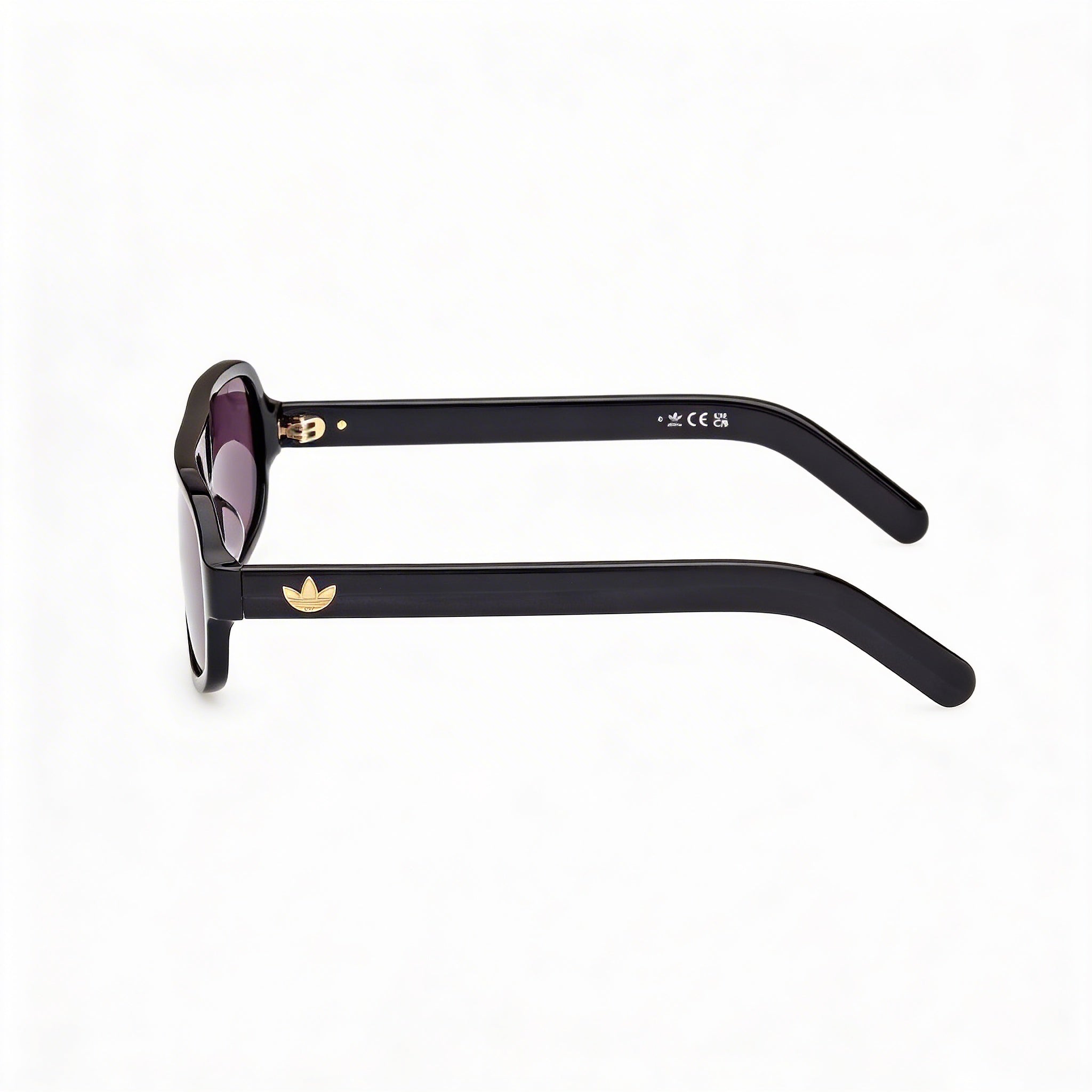 adidas Originals Or0134 Unisex Shiny Black Plastic Frame UV 400 Non-Polarized Sunglasses 55mm, Photo 3