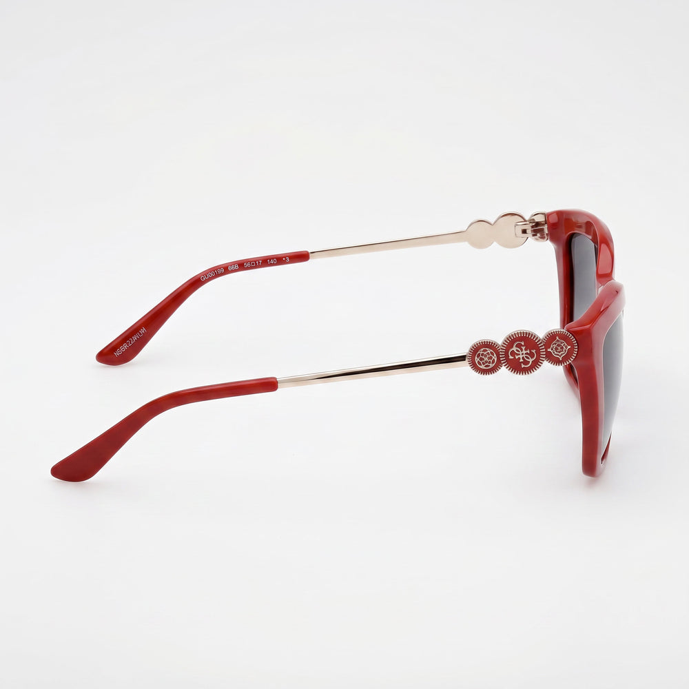 GUESS Women's Cat-eye Signature Plastic Sunglasses Red Smoke Gradient 100% UVA & UVB Protection 56-17-140mm