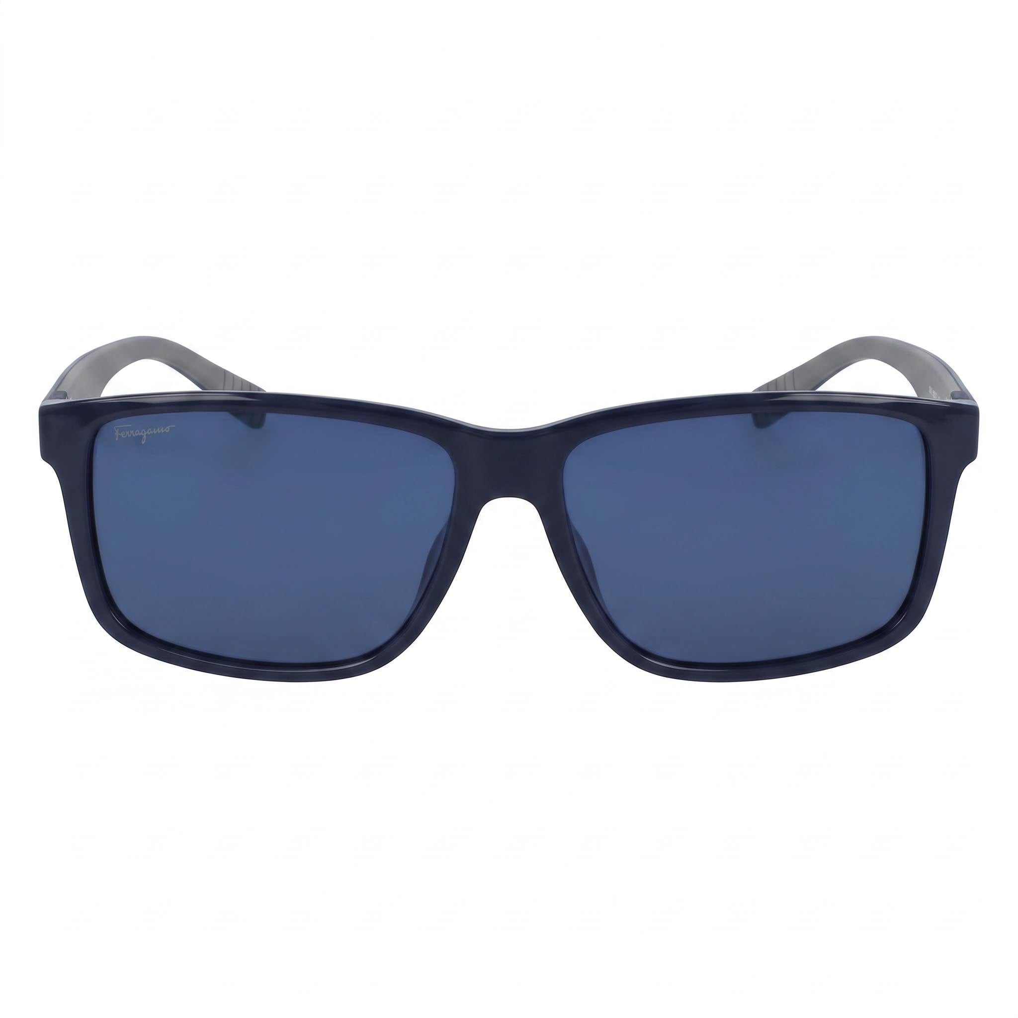 Gafas de sol Salvatore Ferragamo clásicas rectangulares para mujer, armazón de plástico gris azulado, lentes grises de 57 mm, no polarizadas, con protección UV, Photo 2