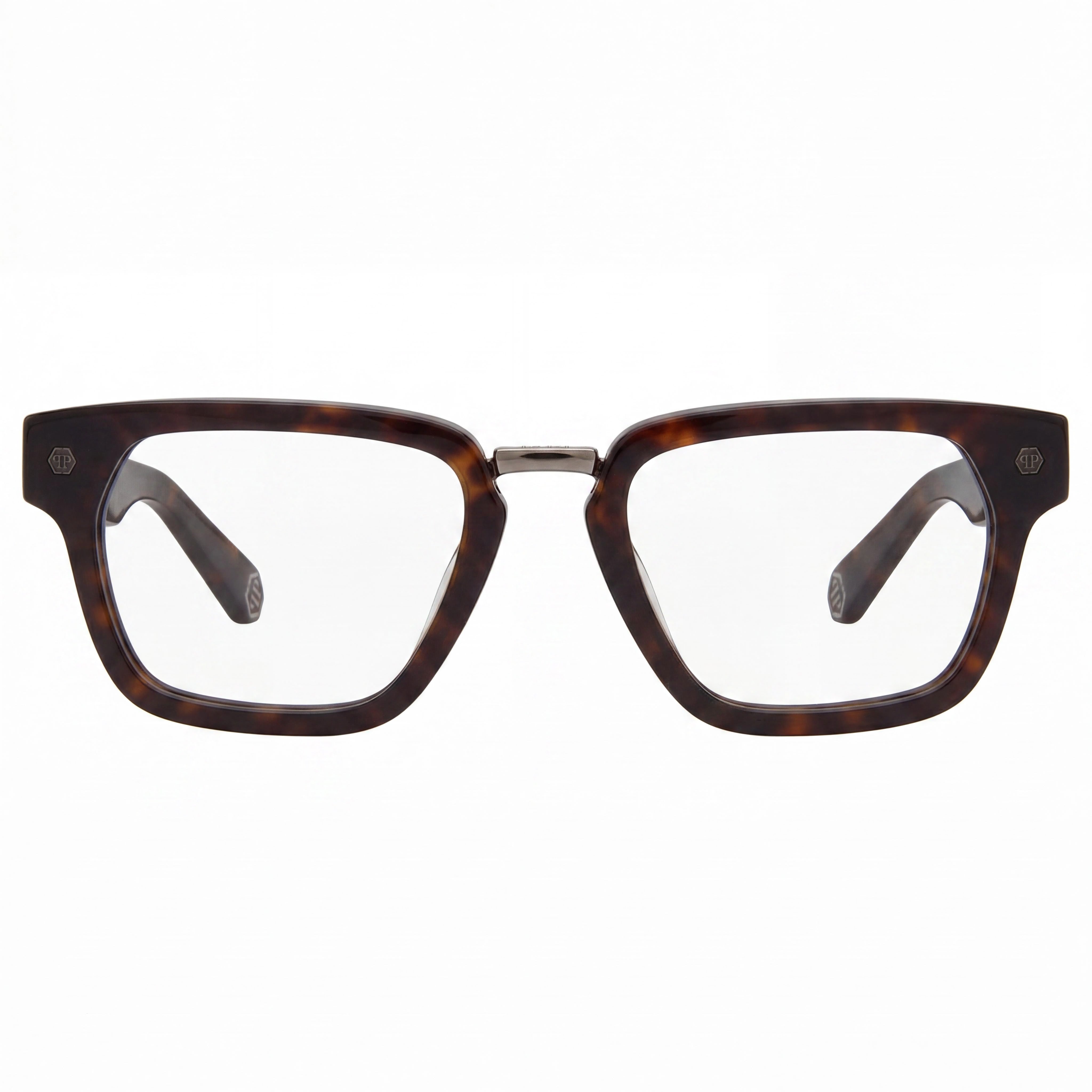 Philipp Plein classical Men's Eyewear with Dark Havana frame color and plastic lenses, 51mm Lens Width, Photo 2