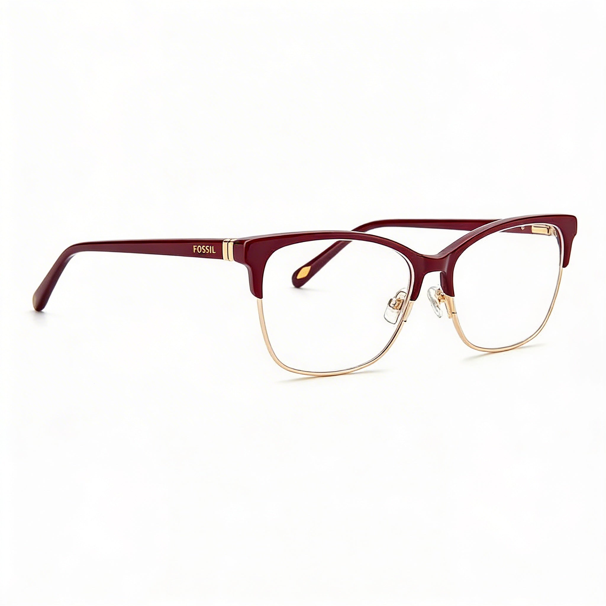 Fossil Modern Women's Sunglasses with Raspberry Alloy Steel Frame and Non-polarised Polycarbonate Lenses, 53mm, Photo 1