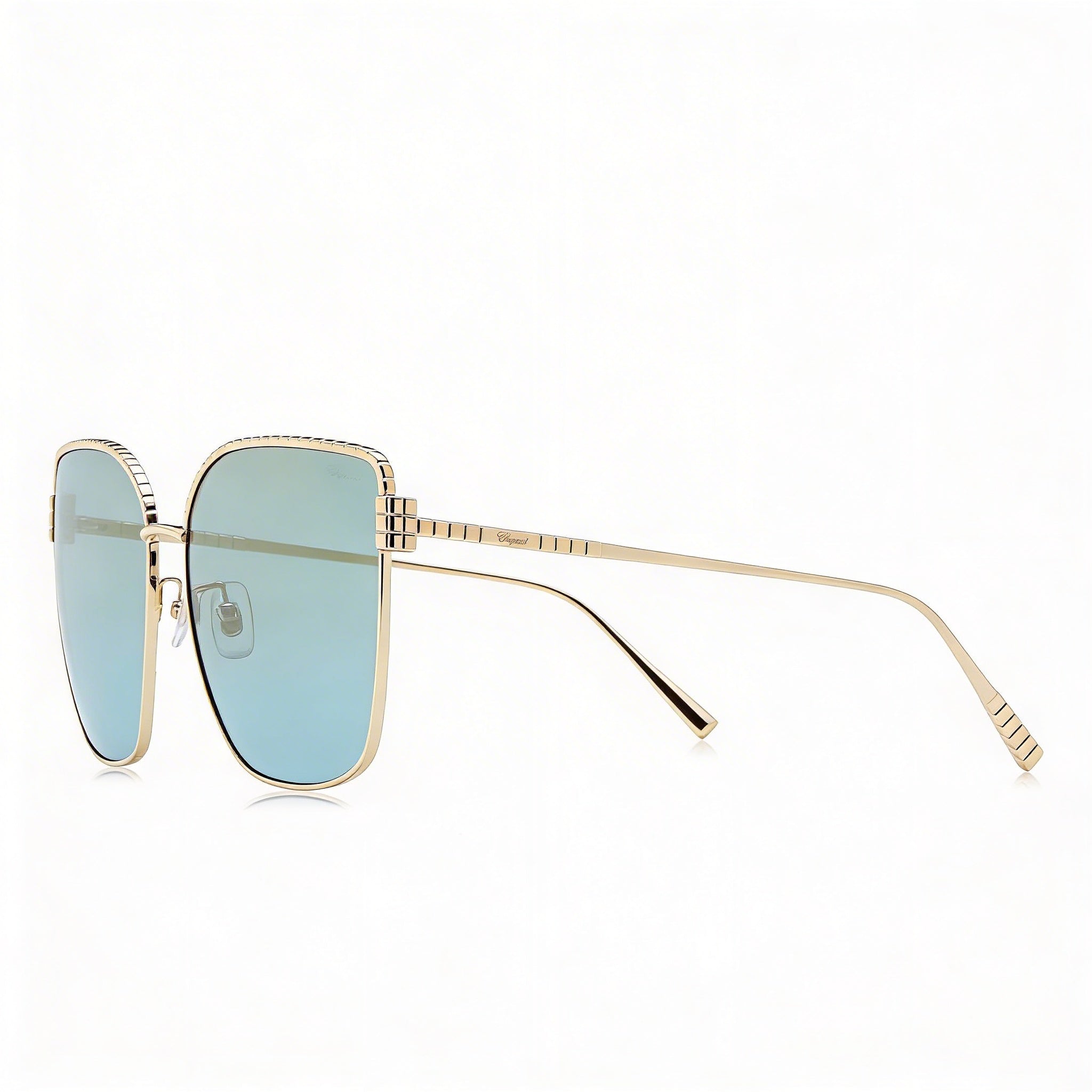 Chopard Casual Women's Shiny Rose Gold Titanium Frame Blue Mirror Gold Gradient UV Protection Sunglasses 63-17-135, Photo 3