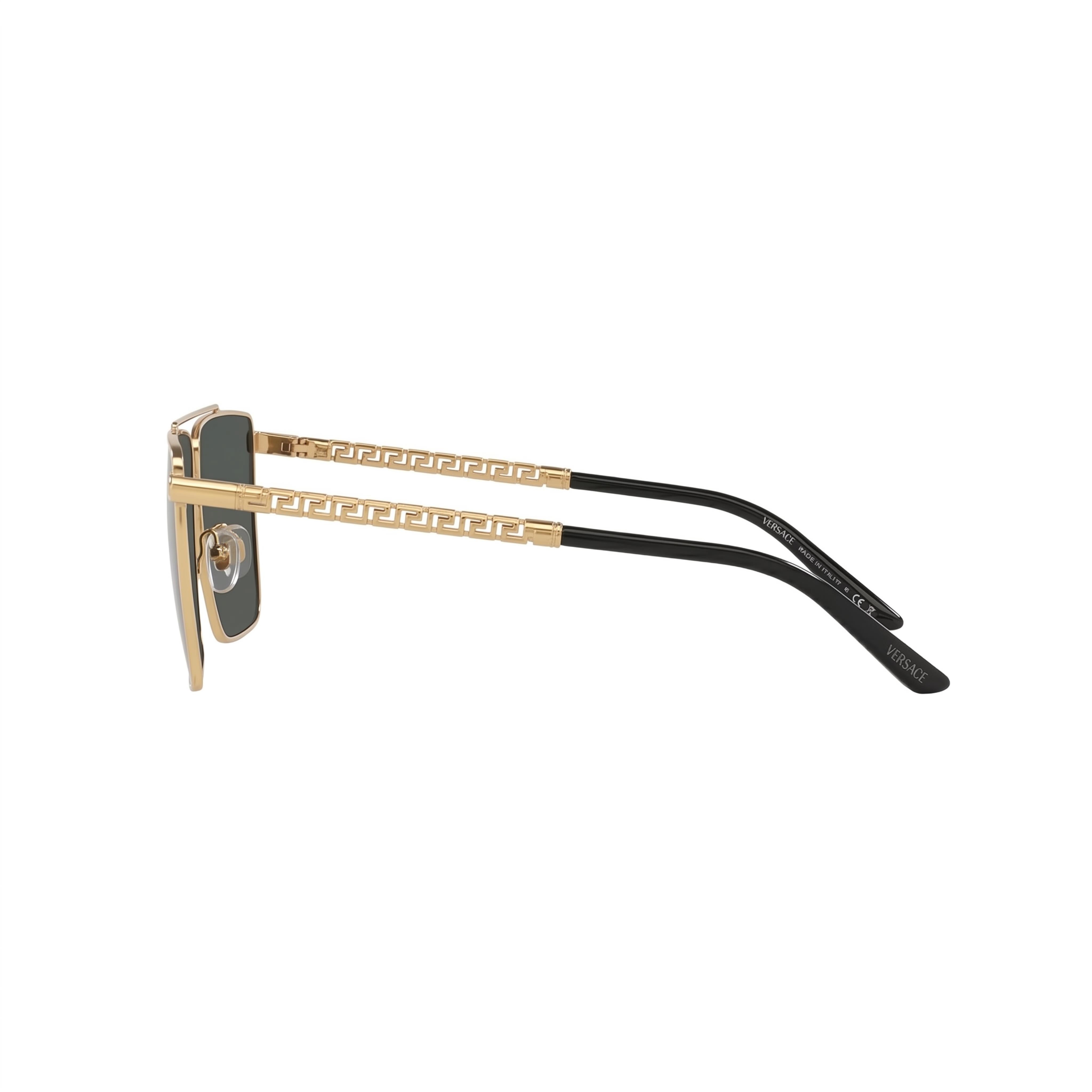 Gafas de sol unisex contemporáneas Versace de montura metálica multicolor con lentes gris oscuro de 64 mm, Photo 2