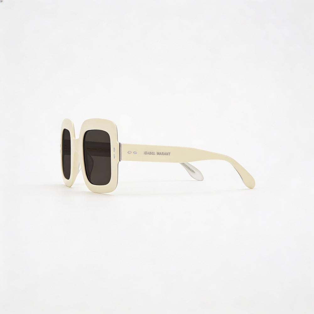 Isabel Marant IM 0074/G/S Gafas de sol cuadradas de acetato para mujer, sin polarizar, con protección UV, 49 mm, color marfil