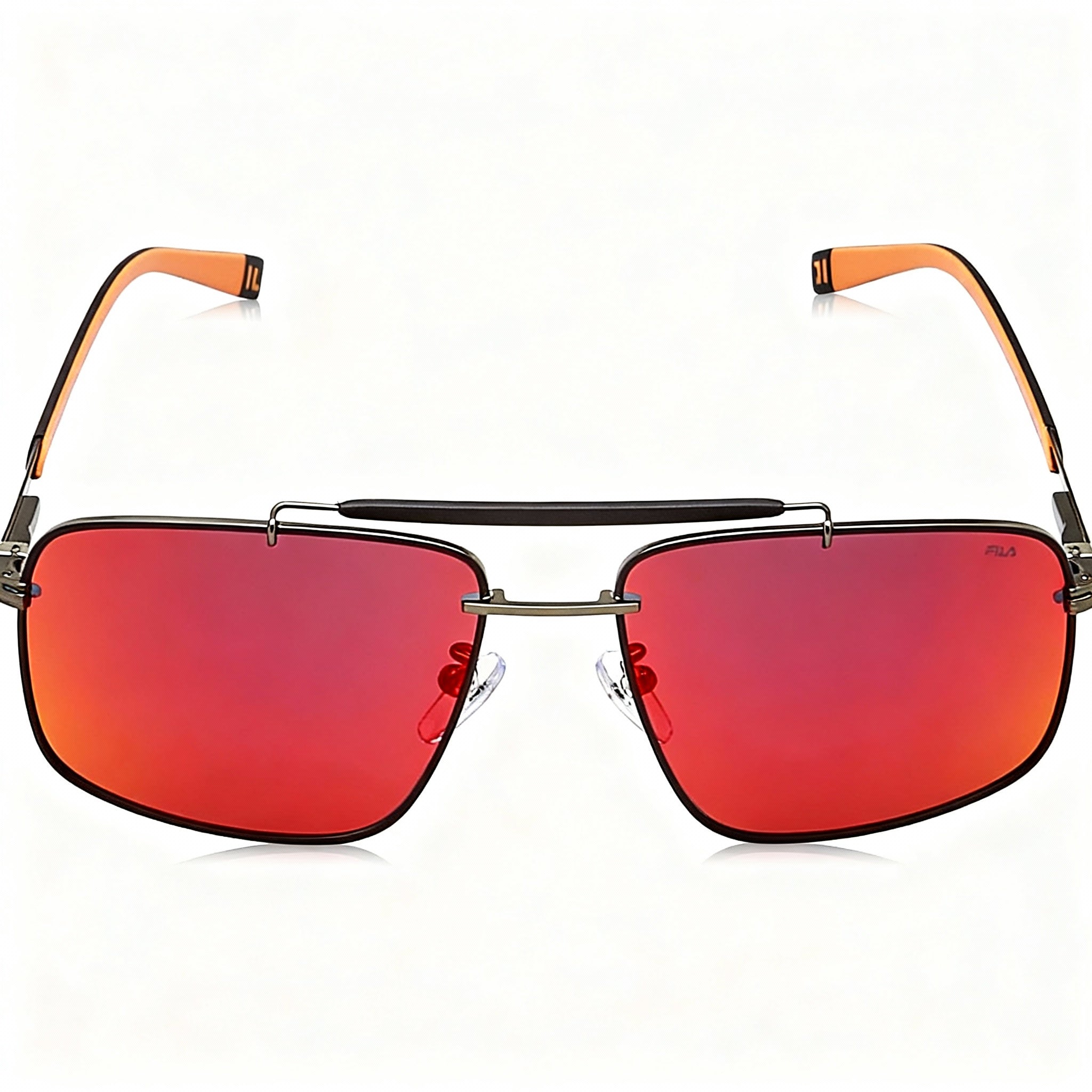 Fila Casual Men's Metal Sunglasses Gunmetal Matte Black Frame Smoke Multilayer Red Non-Polarized UV 60-16-145mm, Photo 3