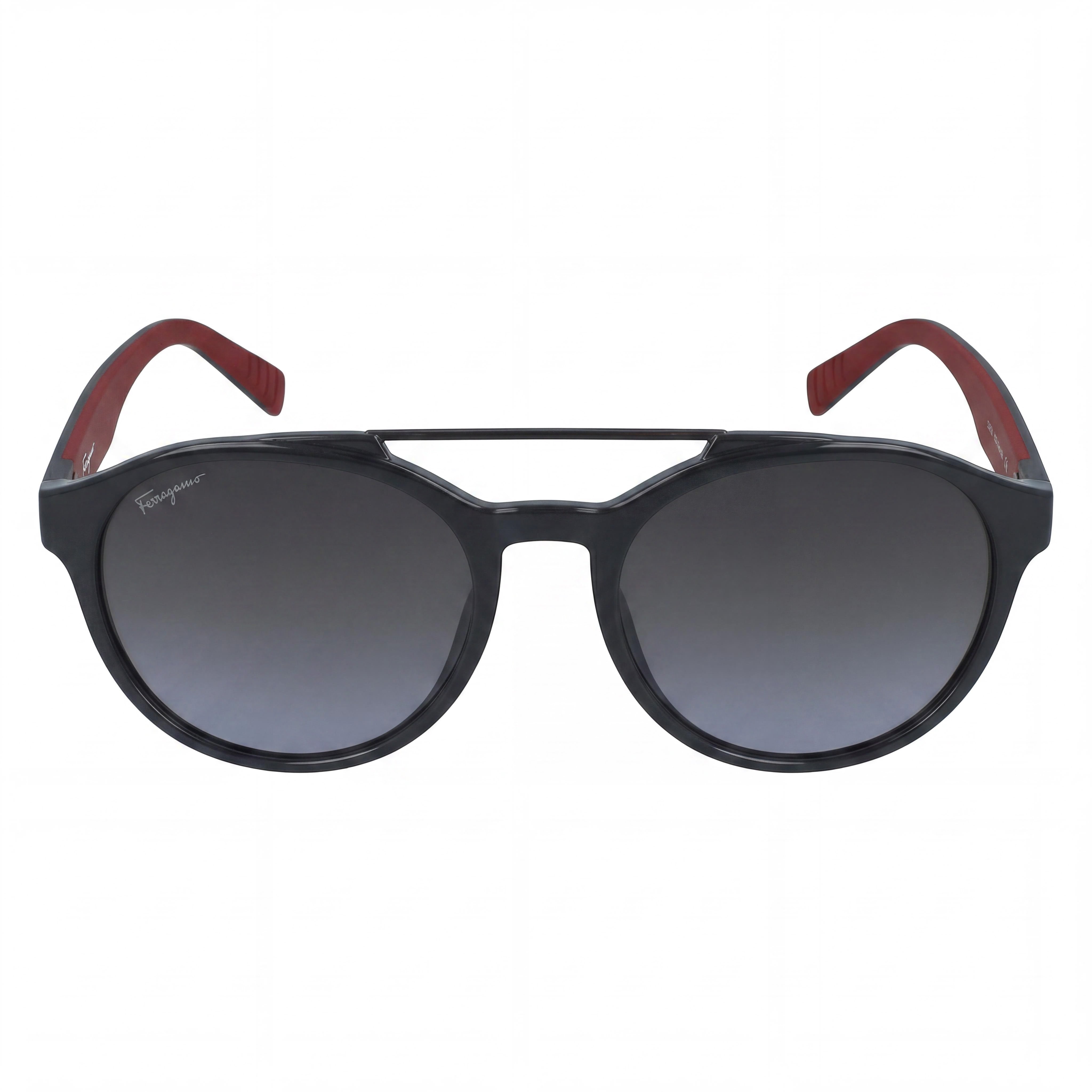 Salvatore Ferragamo Aviators Unisex Dark Grey, Red Plastic Frame with Grey Lens UV 53mm Lens Width, Photo 2