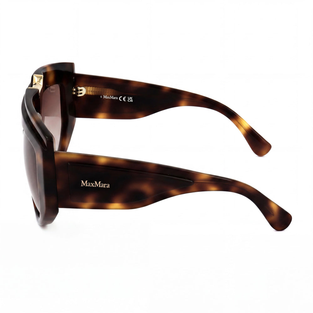 MaxMara Women's Sunglasses with Multicolor Stainless Steel Frame and Brown Acetate Lenses