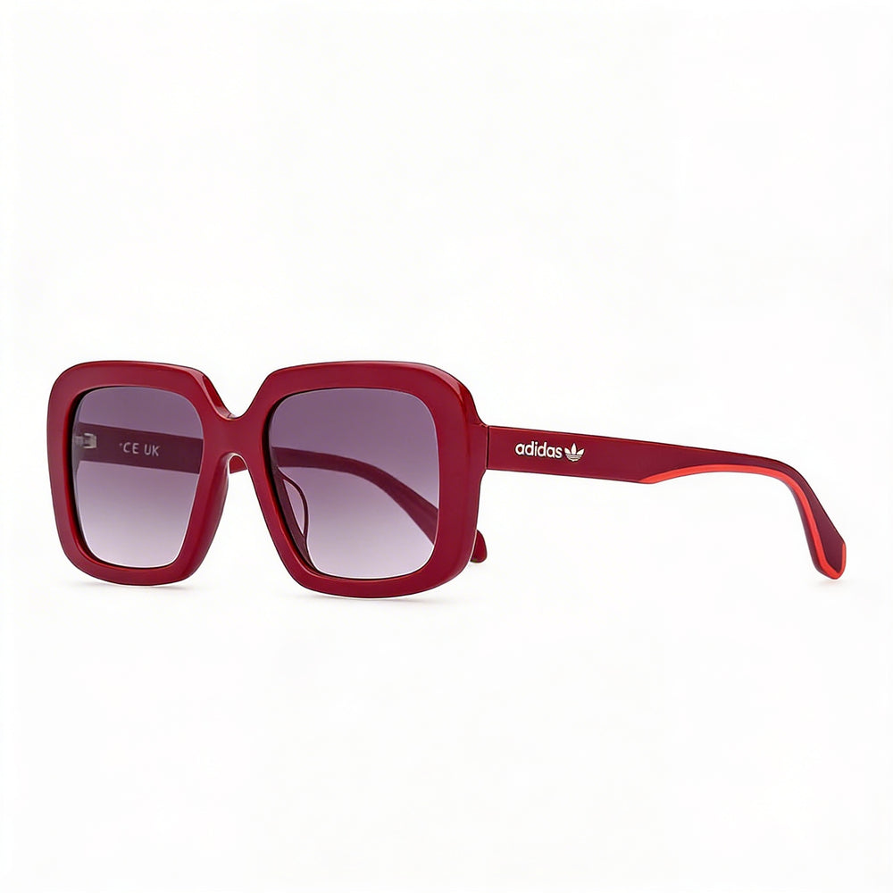 Gafas de sol adidas Originals Modern para hombre con montura de plástico, efecto brillante violeta, degradado gris ahumado, protección UV, 56 mm